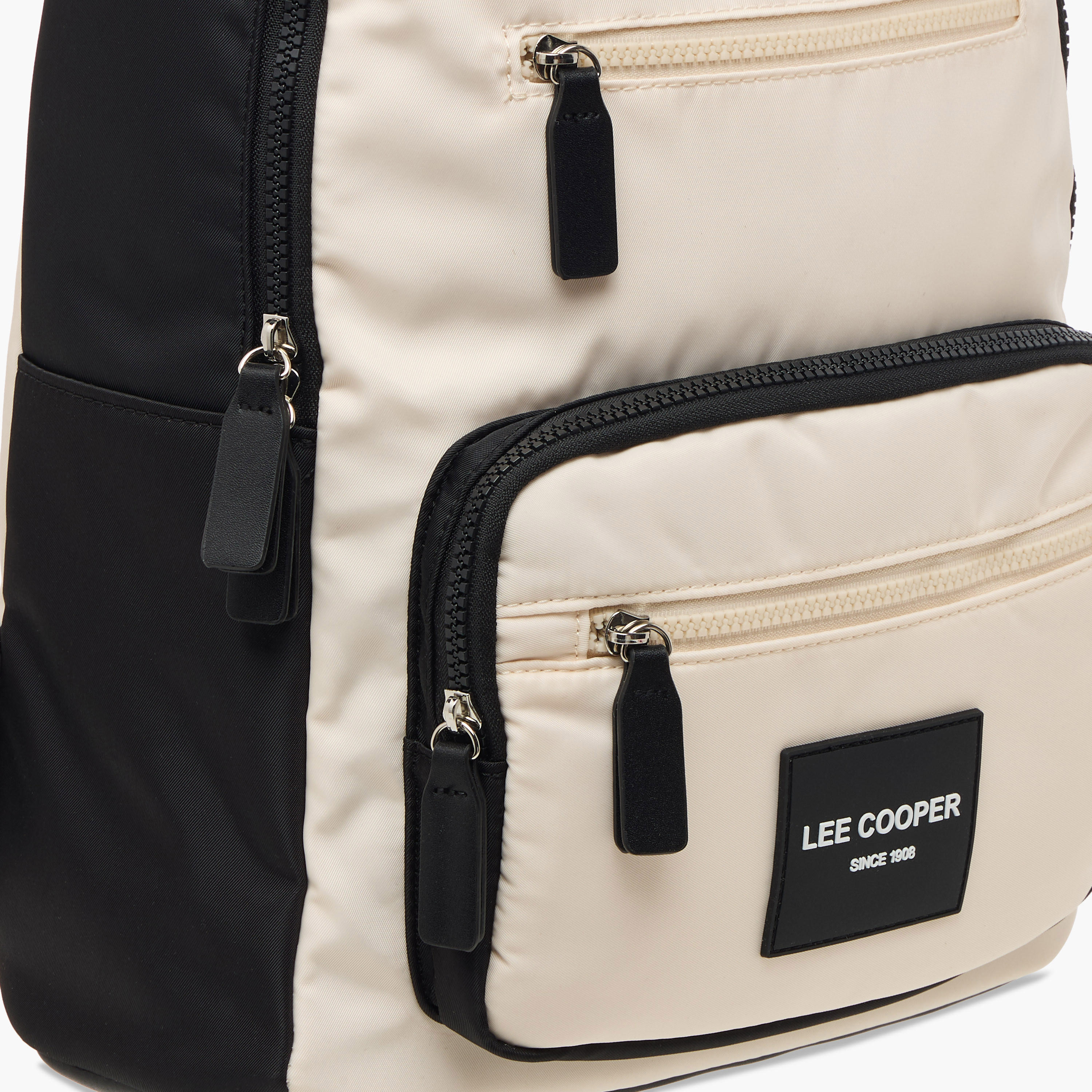 Lee Cooper Colourblock School Backpack with Adjustable Straps and Zip Closure - 31x13x38 cm-women-bagsandwallets-backpacks-image-5