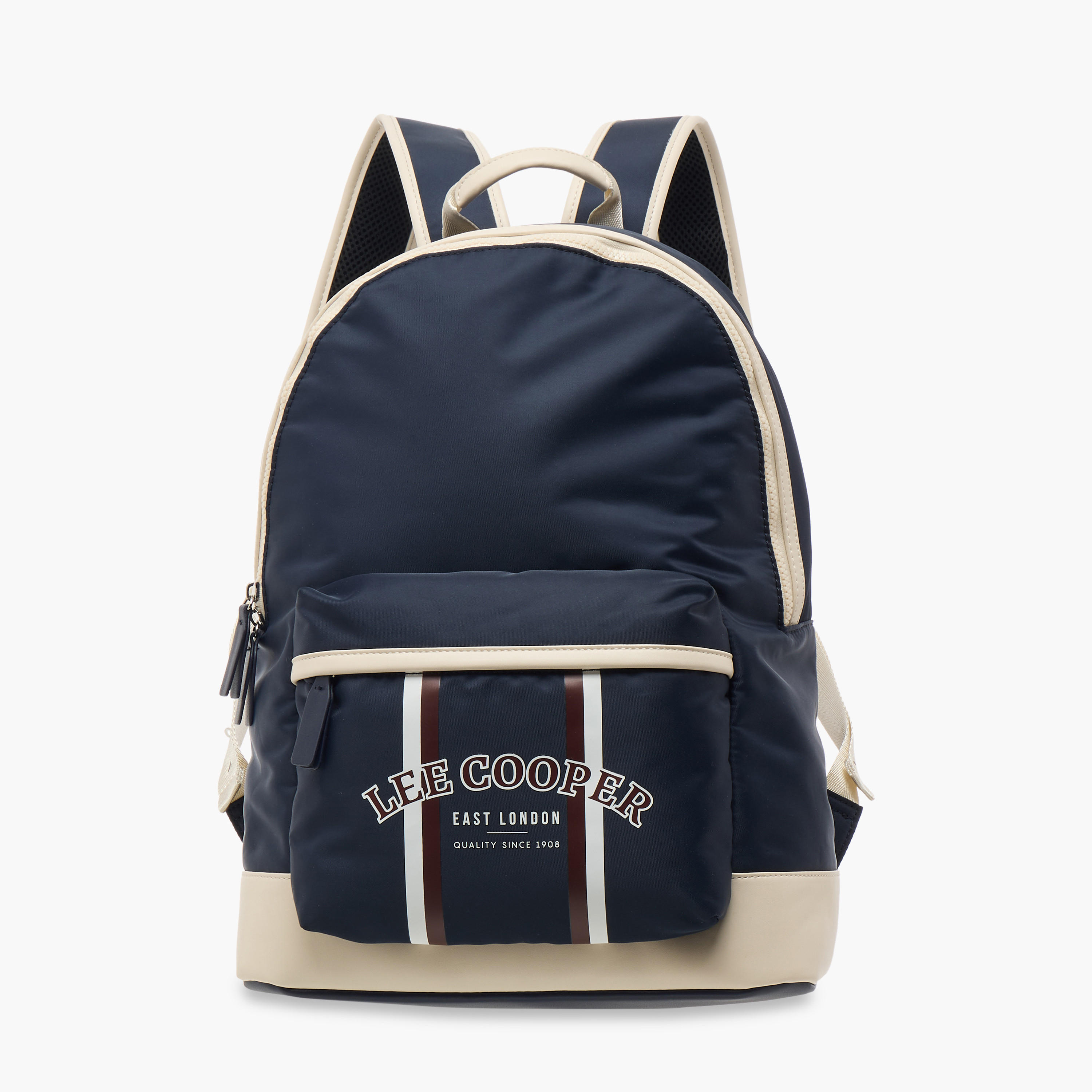 Lee Cooper Panelled School Backpack with Adjustable Straps and Zip Closure - 31x15x40 cm-women-bagsandwallets-backpacks-image-1