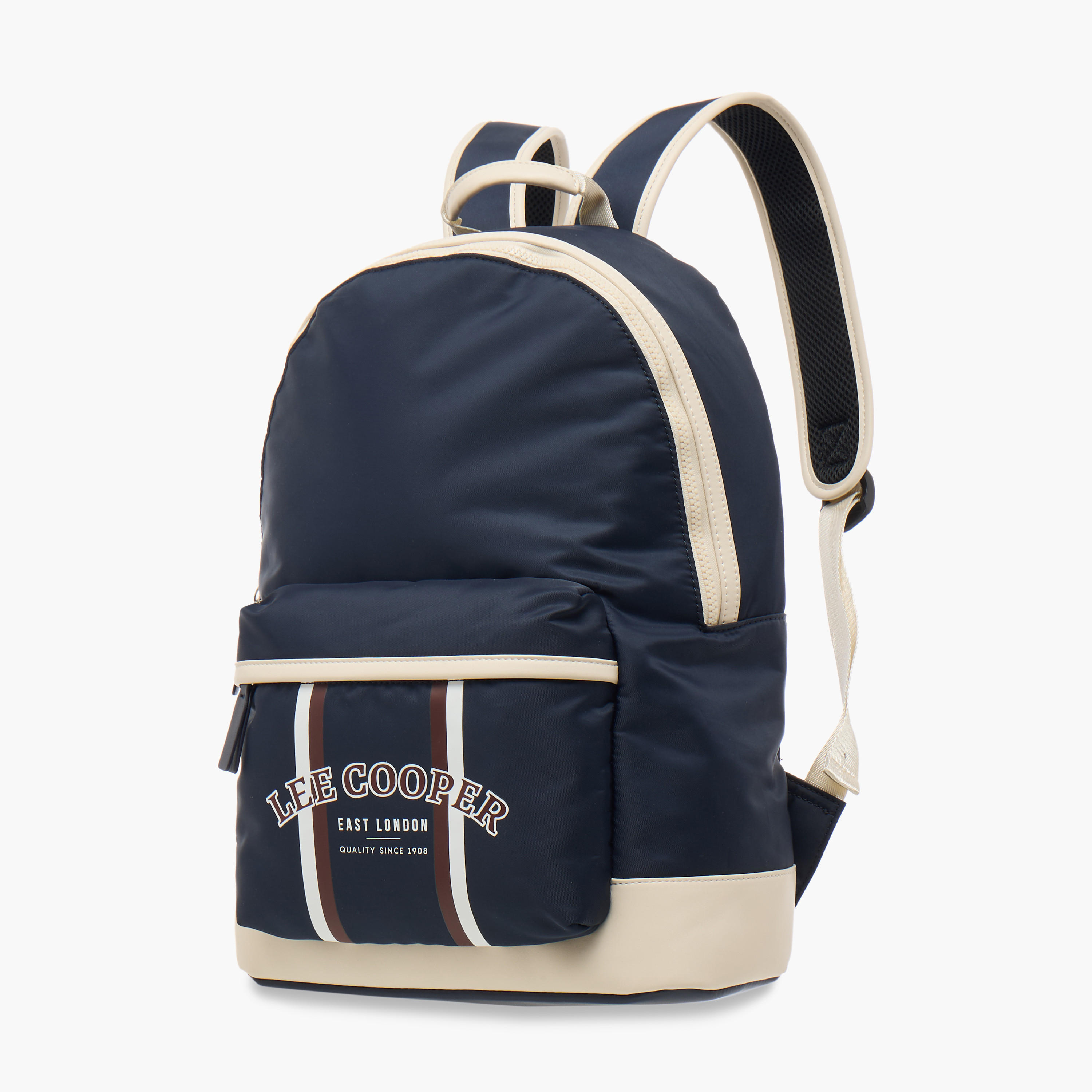 Lee Cooper Panelled School Backpack with Adjustable Straps and Zip Closure - 31x15x40 cm-women-bagsandwallets-backpacks-image-2