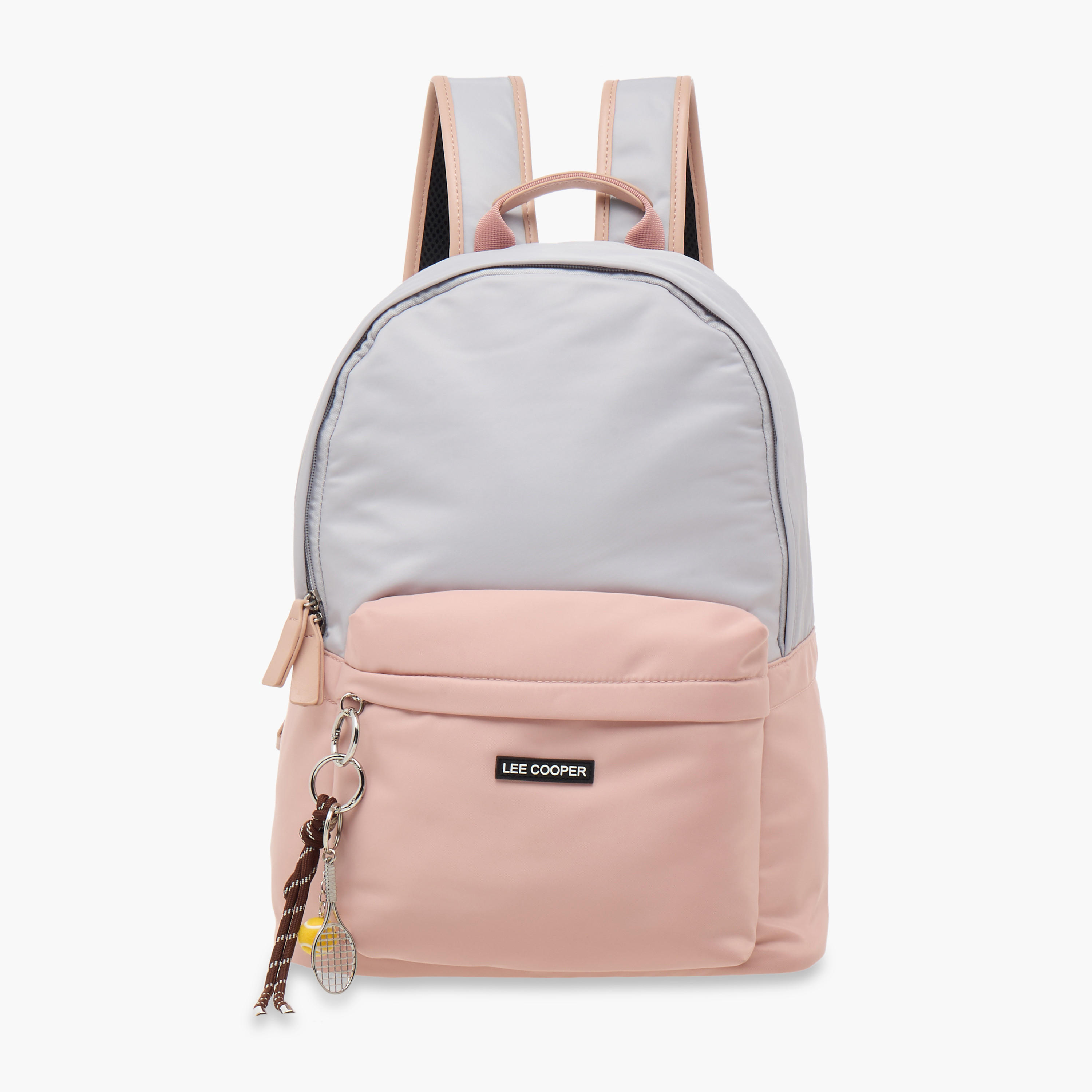 Lee Cooper Colourblock School Backpack with Adjustable Straps and Zip Closure - 32x15x41 cm-women-bagsandwallets-backpacks-image-1