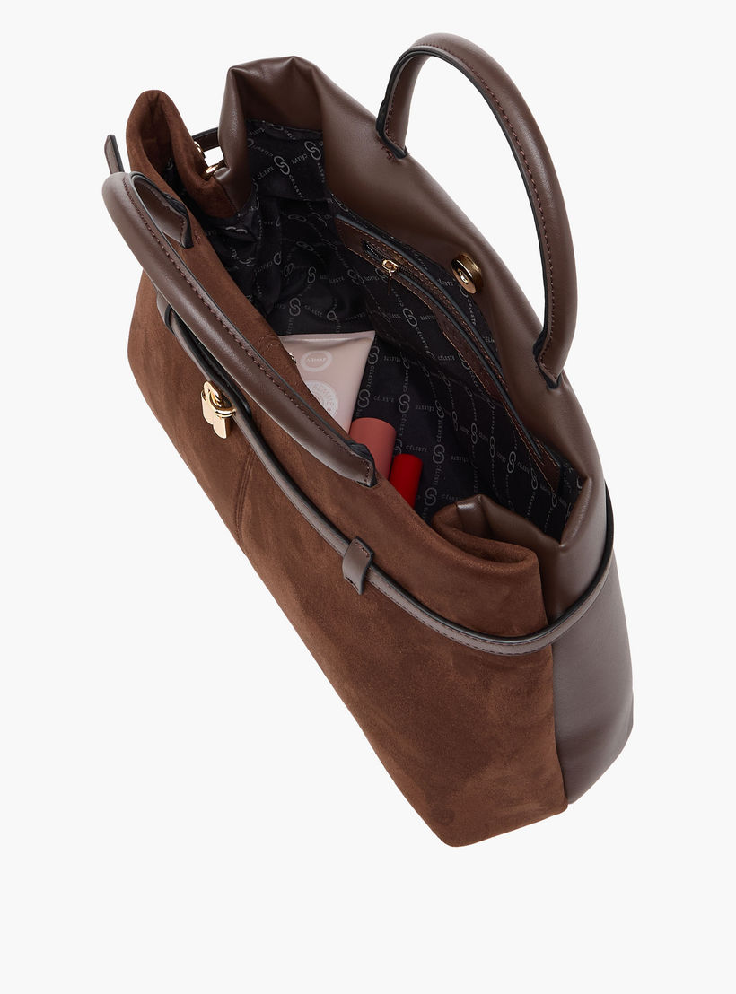 شنطة توتي سادة بحزام قابل للفصل وزر إغلاق من سيليست-women-bagsandwallets-handbags-image-10