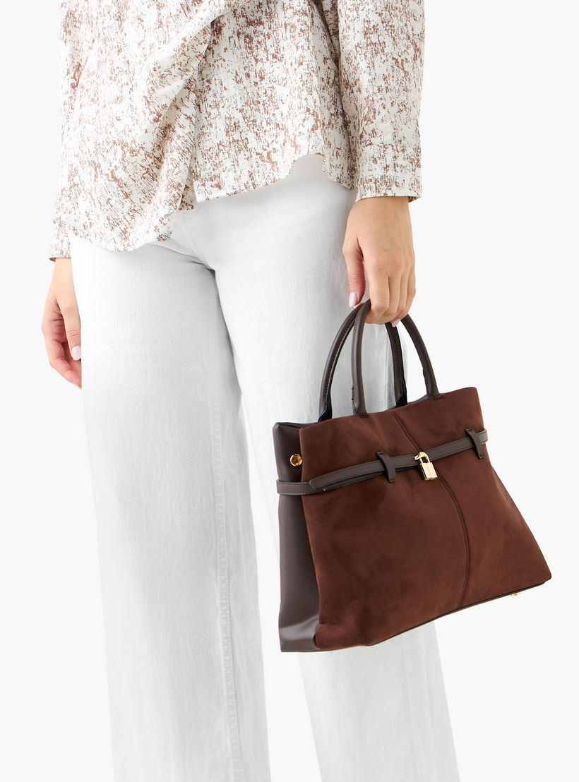 شنطة توتي سادة بحزام قابل للفصل وزر إغلاق من سيليست-women-bagsandwallets-handbags-image-2