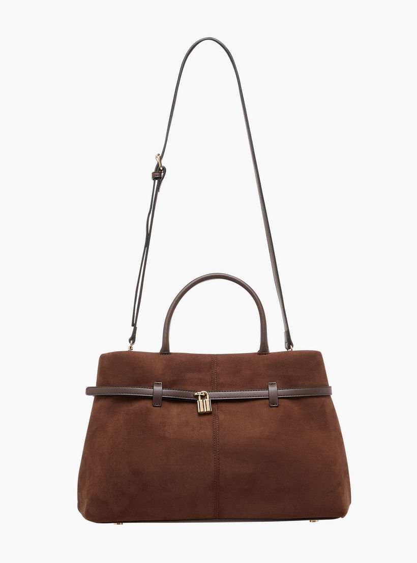 شنطة توتي سادة بحزام قابل للفصل وزر إغلاق من سيليست-women-bagsandwallets-handbags-image-3