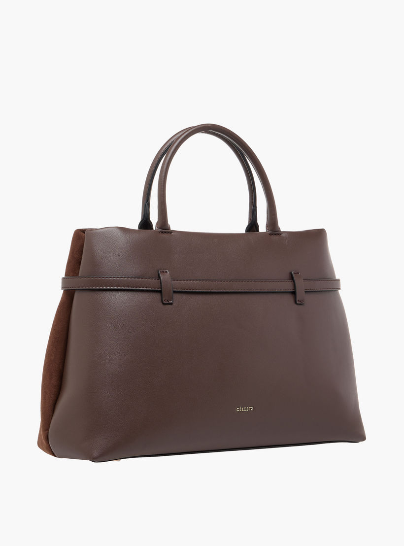 شنطة توتي سادة بحزام قابل للفصل وزر إغلاق من سيليست-women-bagsandwallets-handbags-image-4