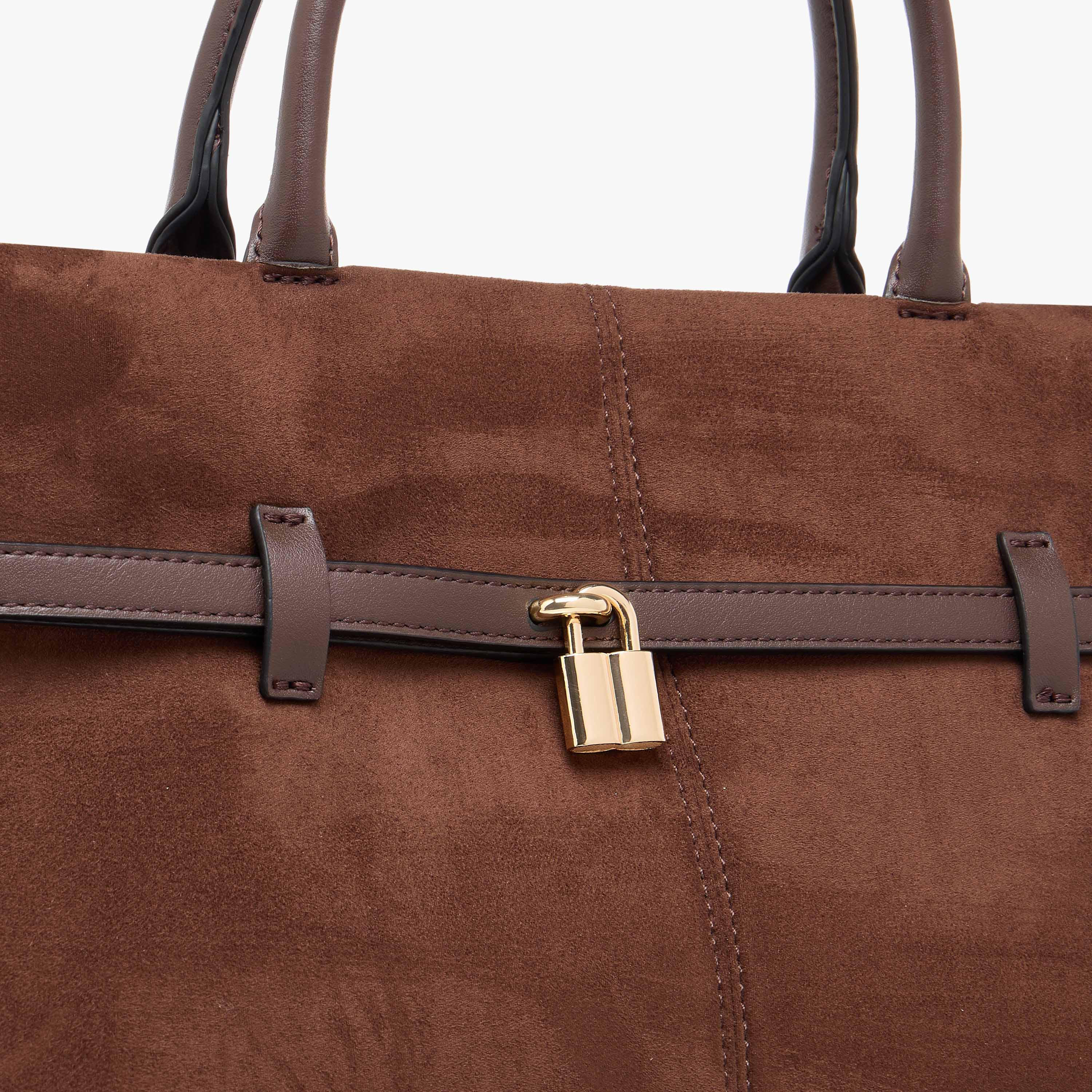 شنطة توتي سادة بحزام قابل للفصل وزر إغلاق من سيليست-women-bagsandwallets-handbags-image-5
