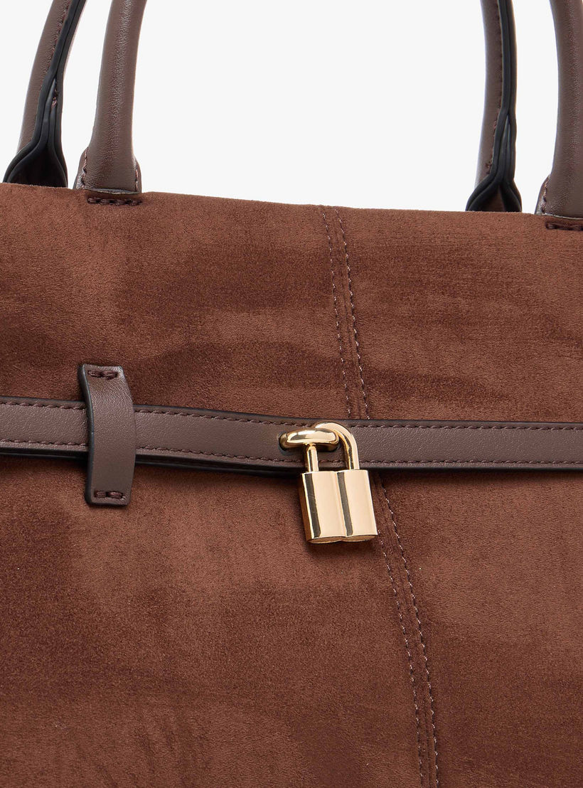 شنطة توتي سادة بحزام قابل للفصل وزر إغلاق من سيليست-women-bagsandwallets-handbags-image-5