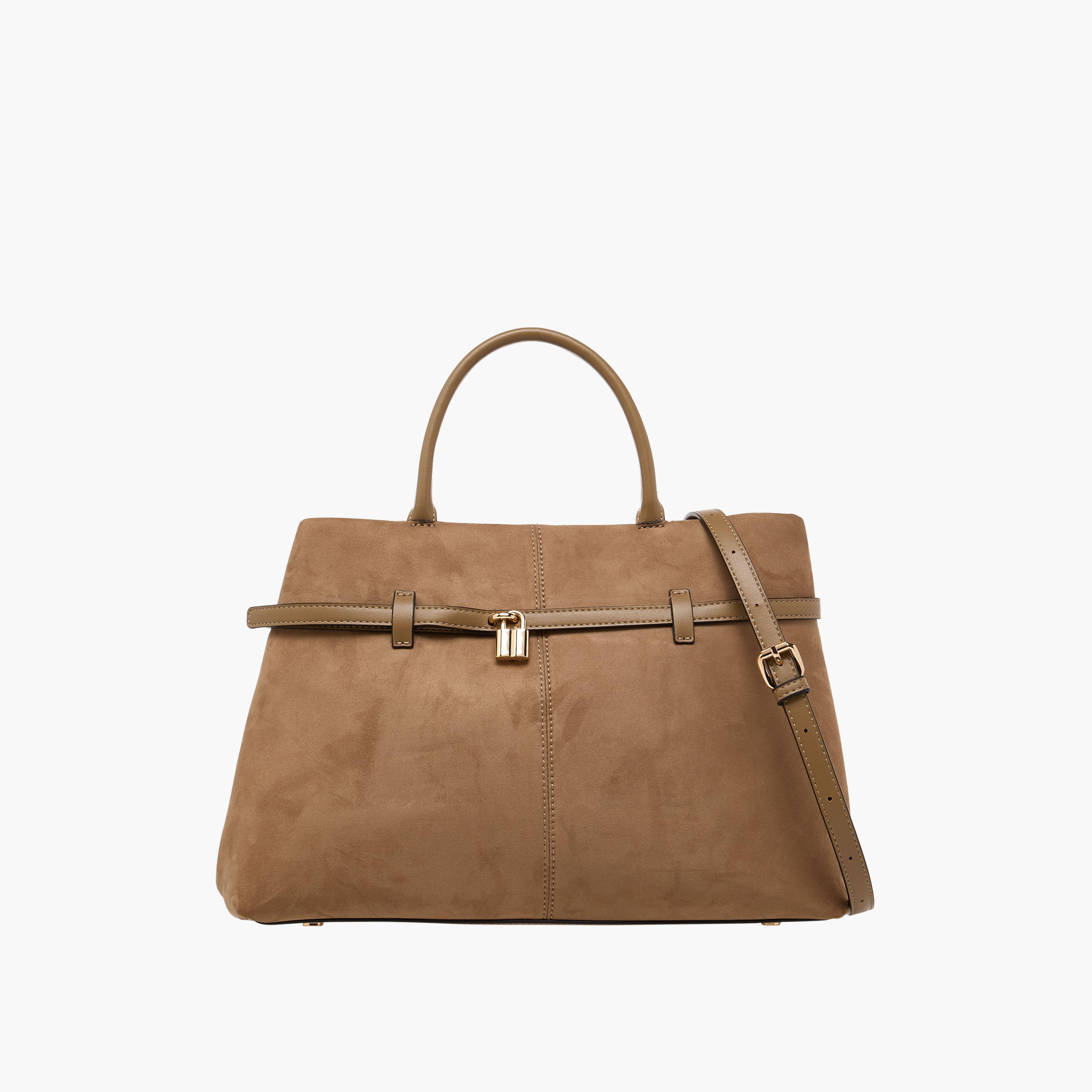 Celeste Solid Tote Bag with Detachable Strap and Button Closure-women-bagsandwallets-handbags-image-1