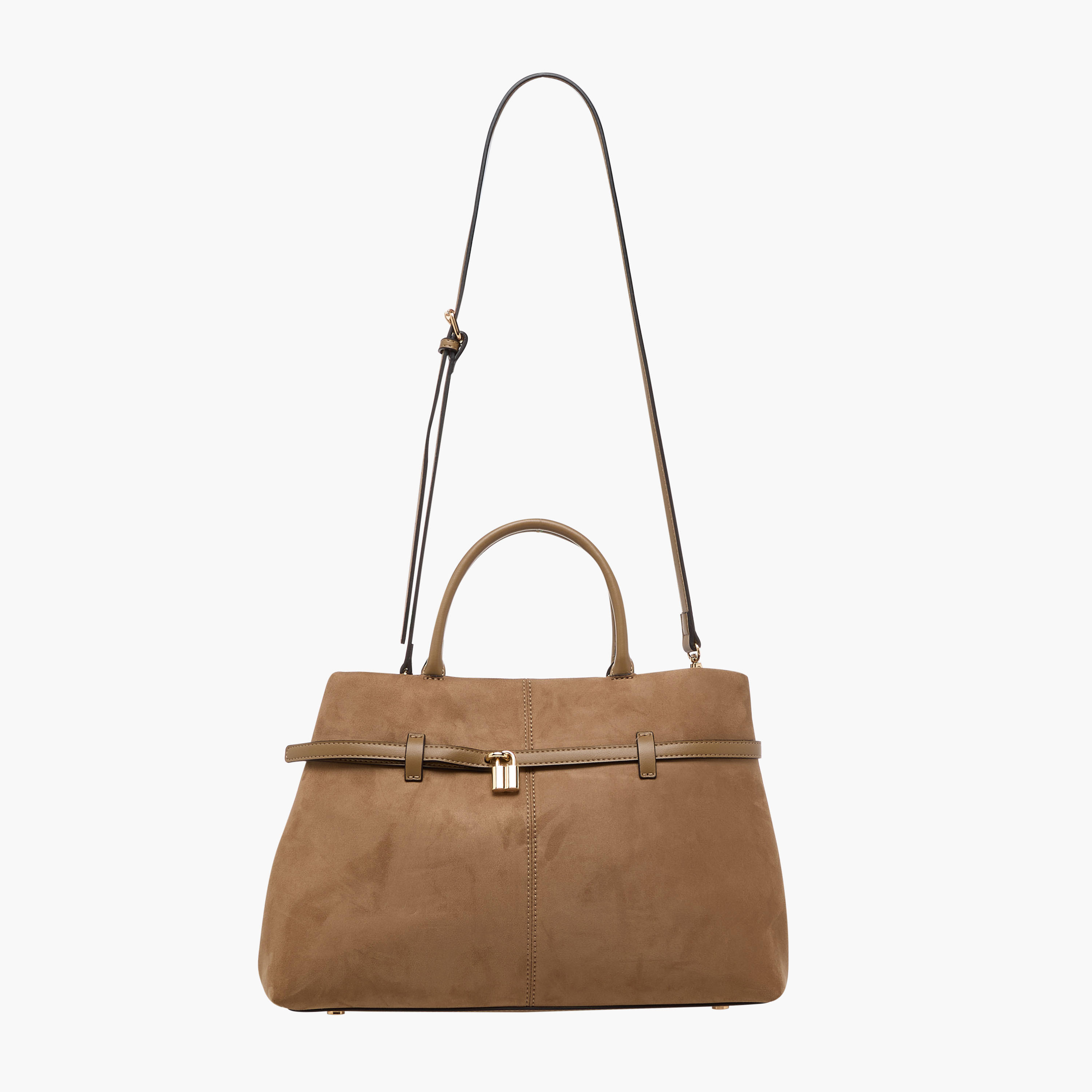 Celeste Solid Tote Bag with Detachable Strap and Button Closure-women-bagsandwallets-handbags-image-3