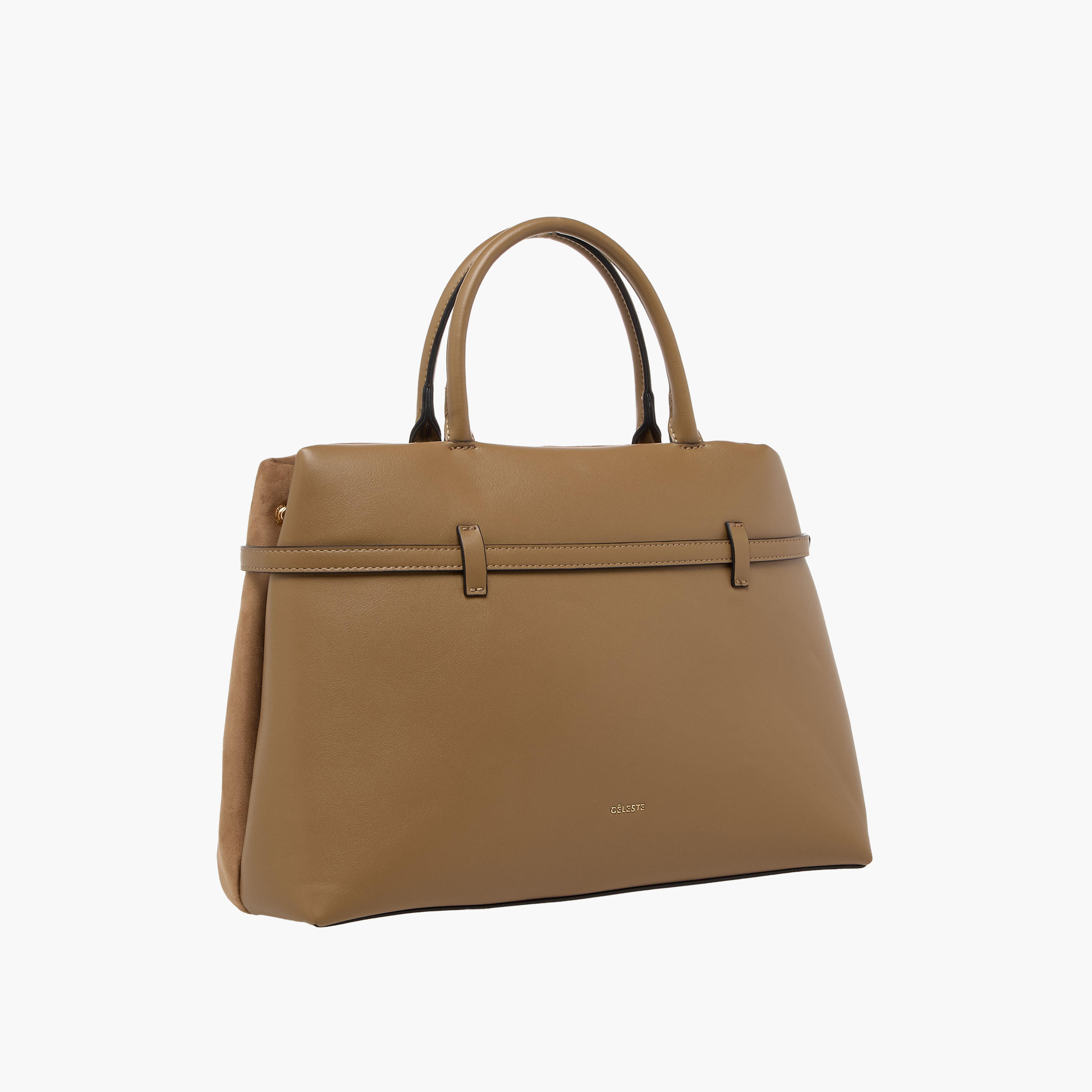 Celeste Solid Tote Bag with Detachable Strap and Button Closure-women-bagsandwallets-handbags-image-4