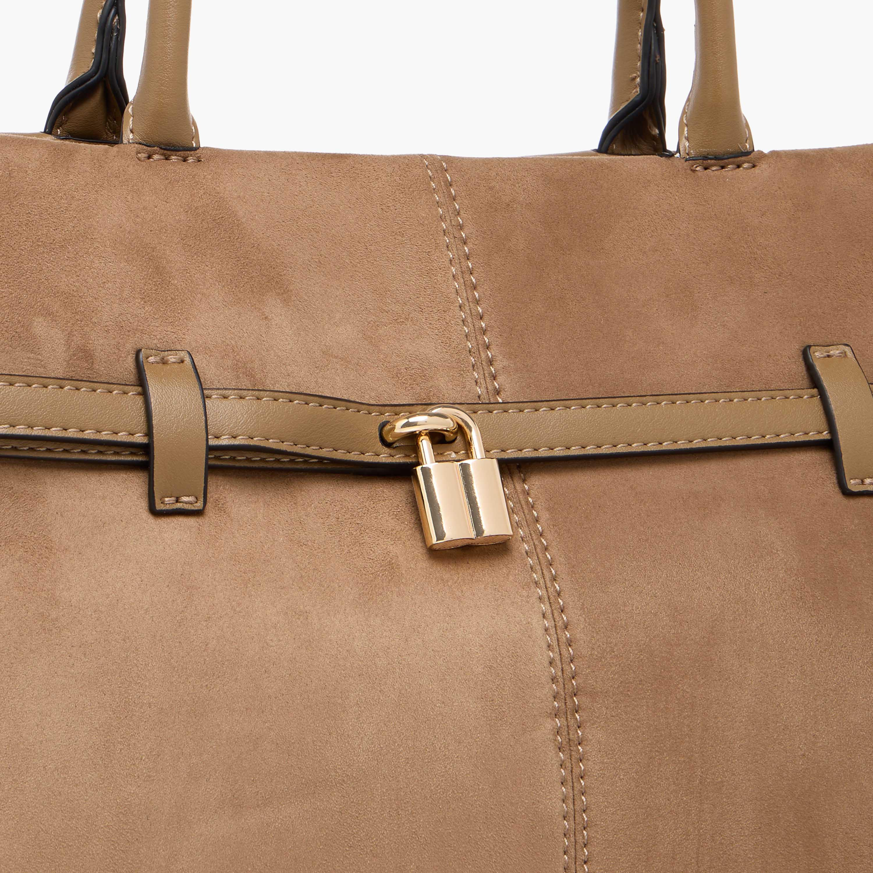 Celeste Solid Tote Bag with Detachable Strap and Button Closure-women-bagsandwallets-handbags-image-5