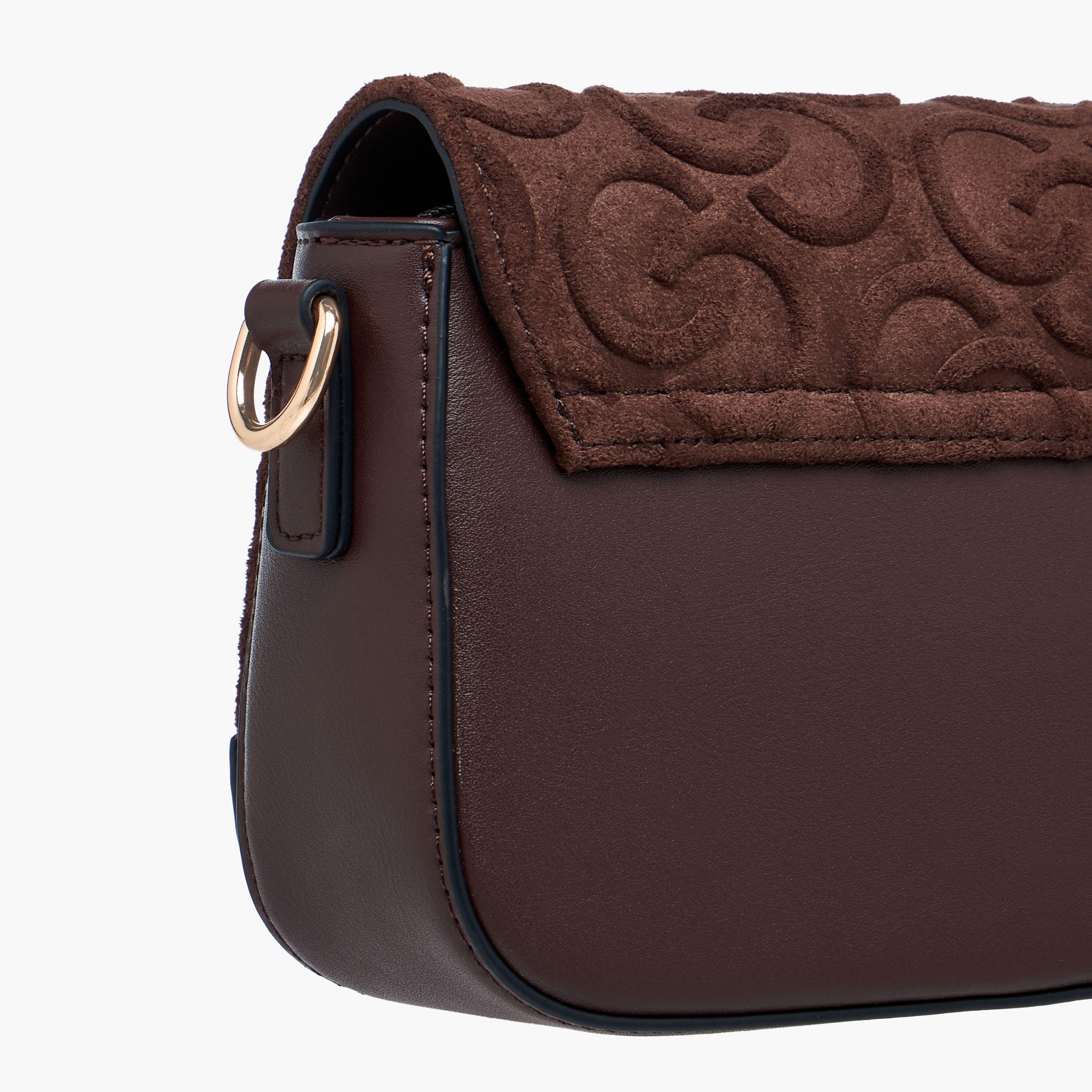 شنطة كروس بودي شمواه بطية إغلاق ونقوش مونوجرام من سيليست-women-bagsandwallets-handbags-image-4