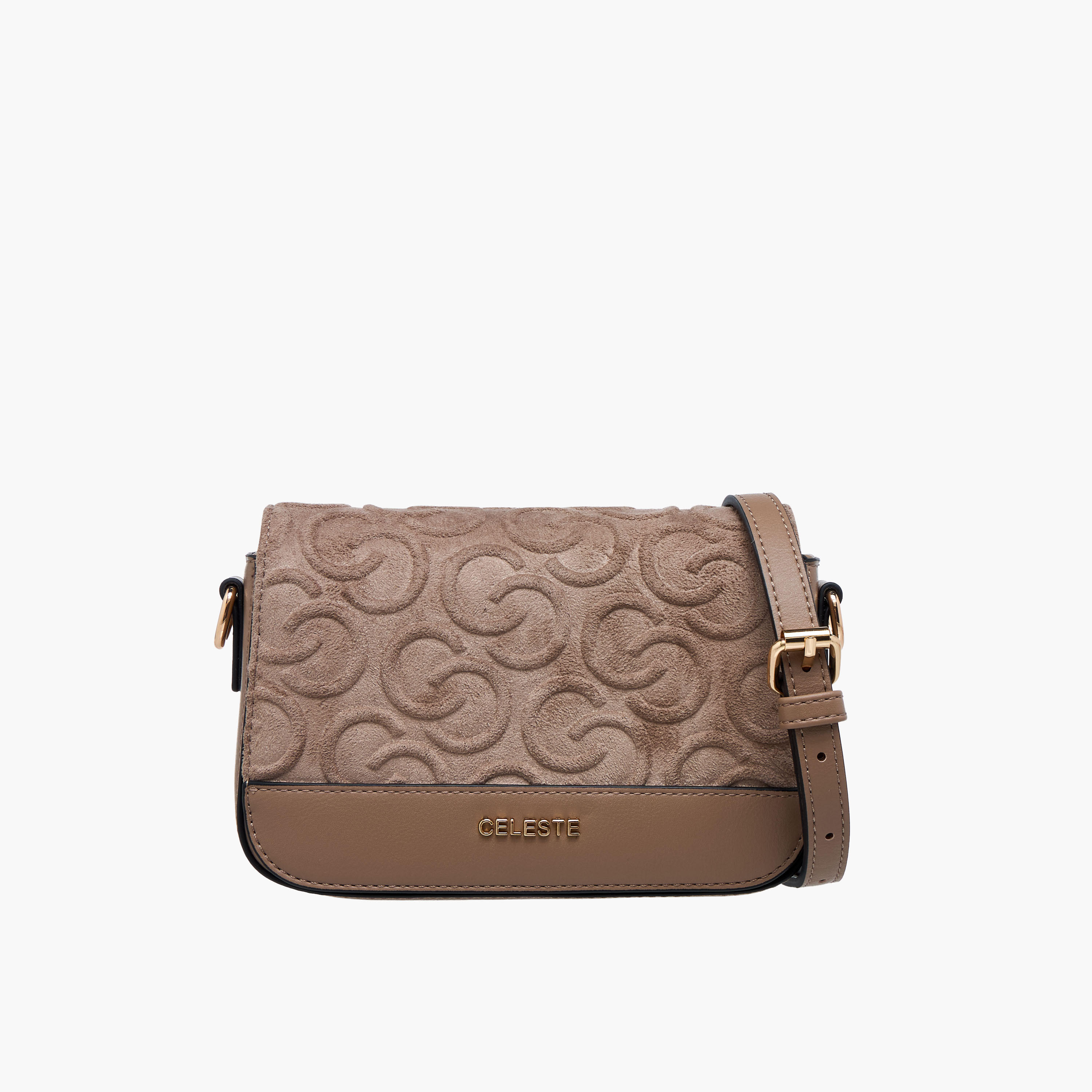 Celeste Monogram Embossed Suede Crossbody Bag with Flap Closure-women-bagsandwallets-handbags-image-1