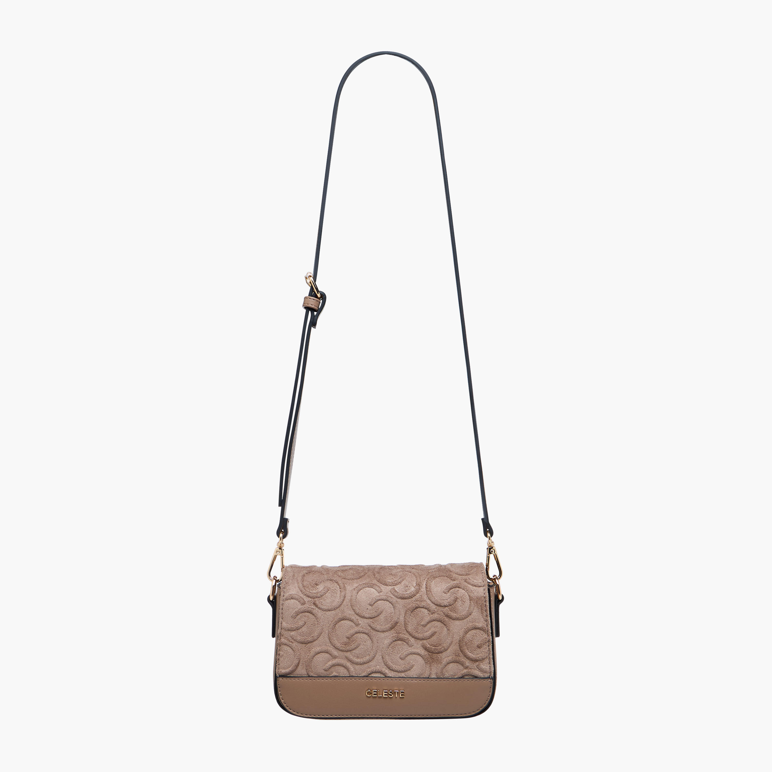 Celeste Monogram Embossed Suede Crossbody Bag with Flap Closure-women-bagsandwallets-handbags-image-3