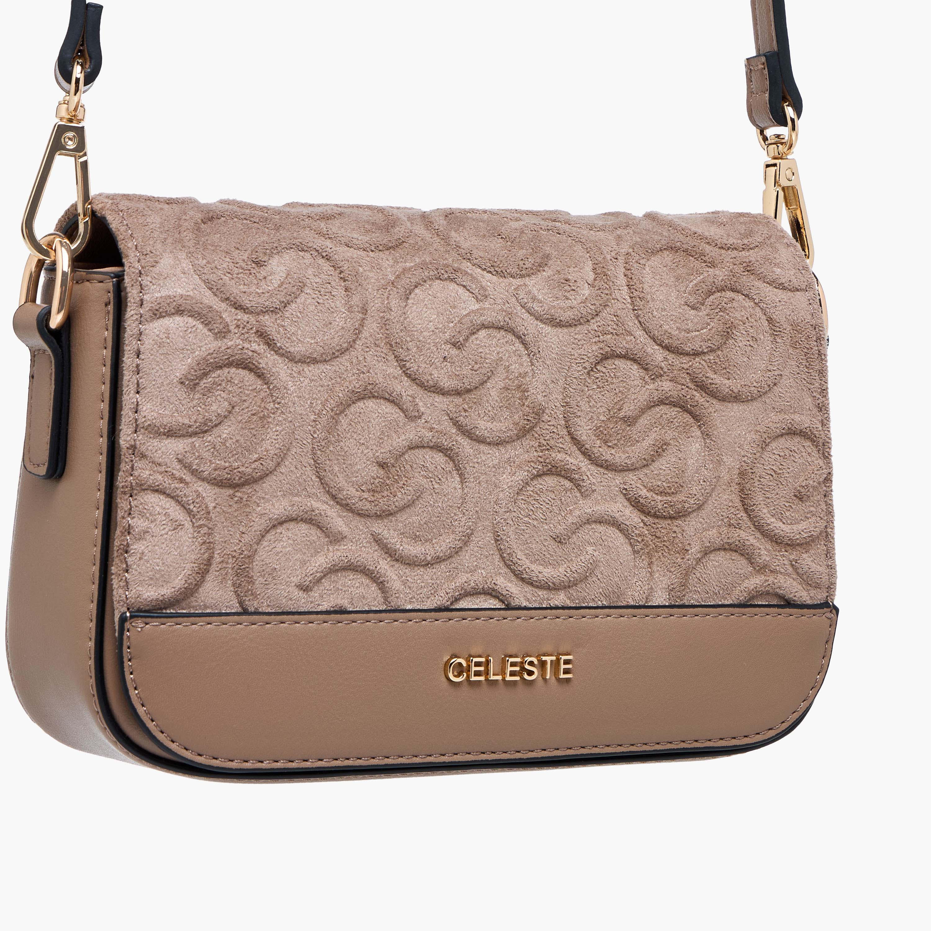 Celeste Monogram Embossed Suede Crossbody Bag with Flap Closure-women-bagsandwallets-handbags-image-5