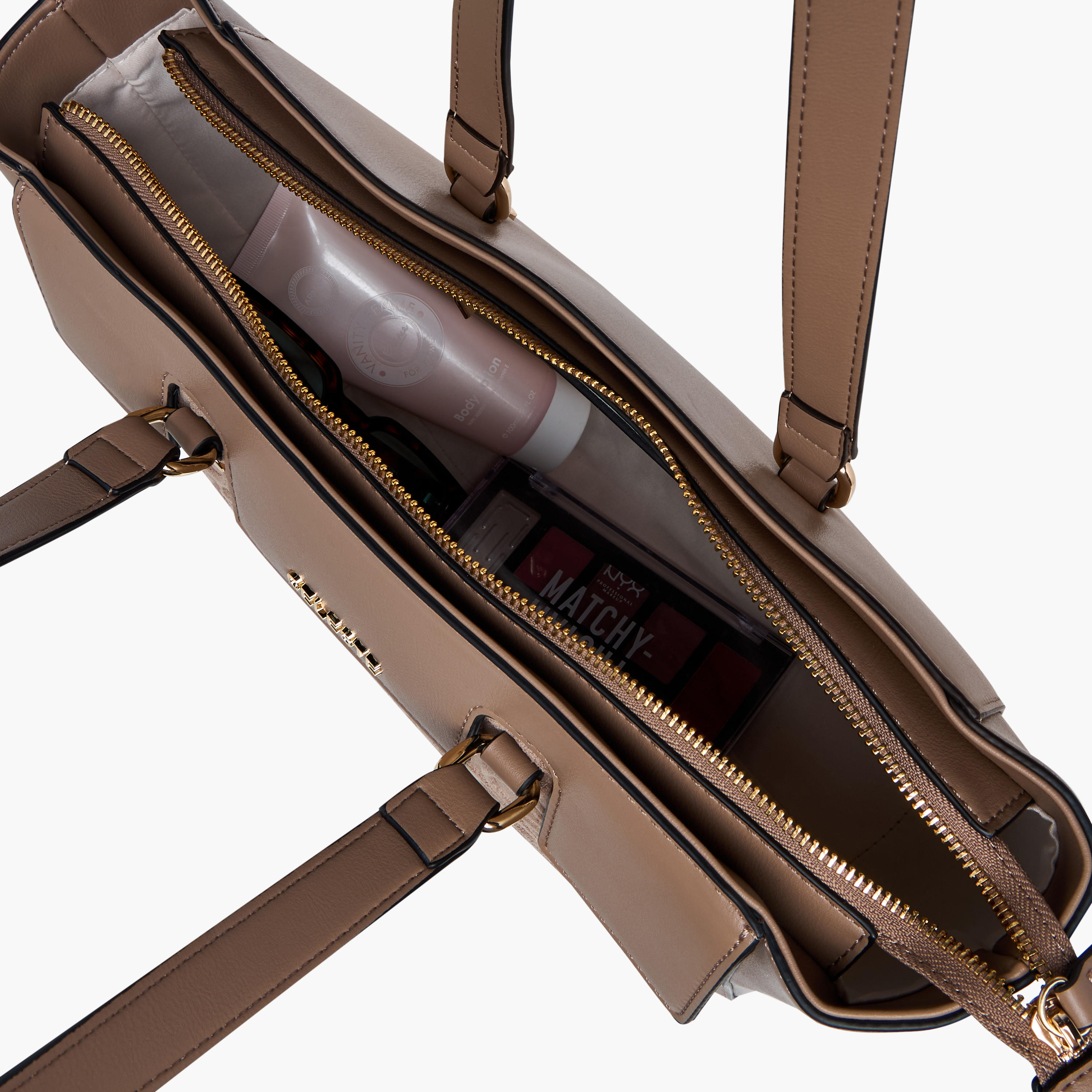 شنطة توتي بمقبض مزدوج وسحاب إغلاق ونقوش مونوجرام من سيليست-women-bagsandwallets-handbags-image-8