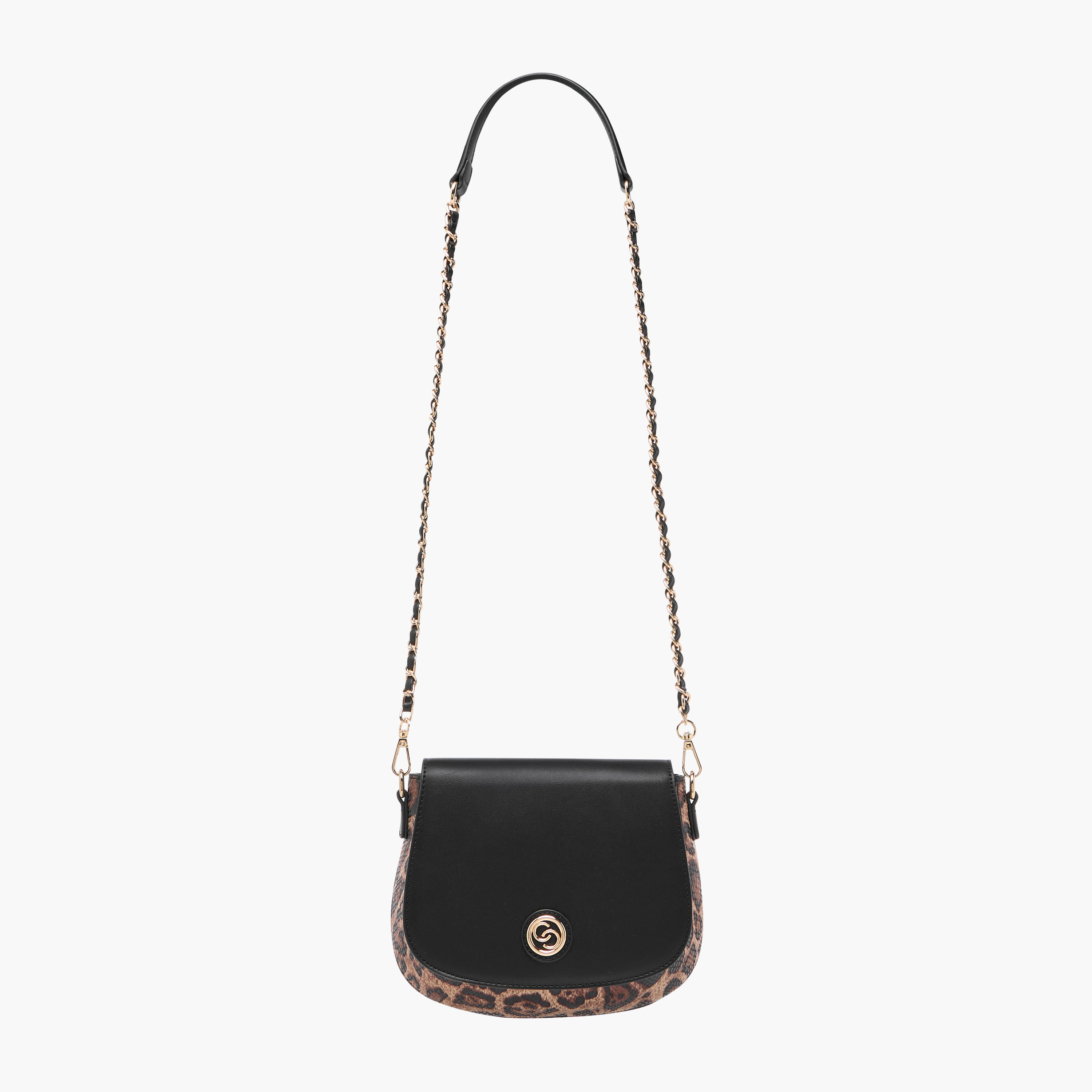 Celeste Animal Print Crossbody Bag with Detachable Chain Strap and Button Closure-women-bagsandwallets-handbags-image-3