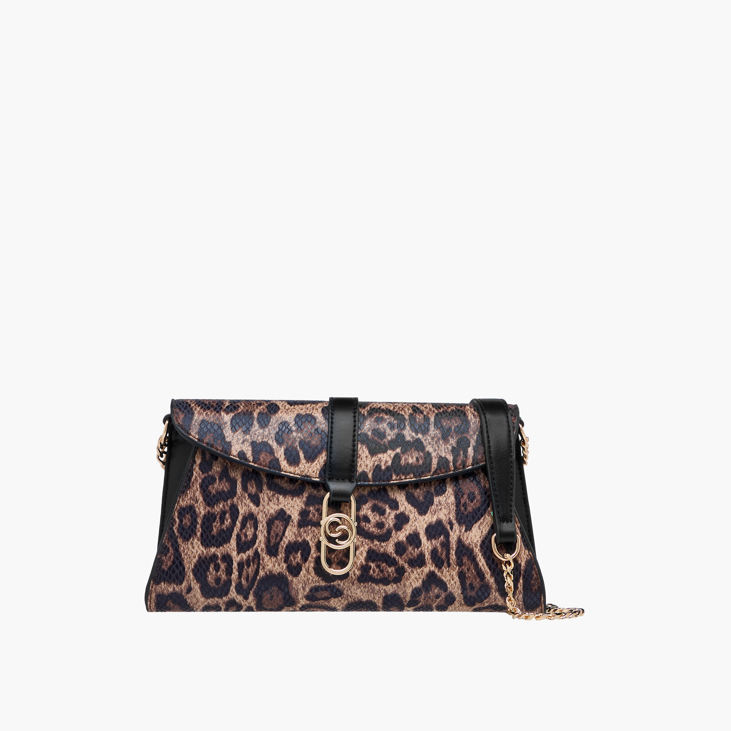 شنطة كروس بودي بحزام سلسلة وطية إغلاق وطبعات حيوانات من سيليست-women-bagsandwallets-handbags-image-1