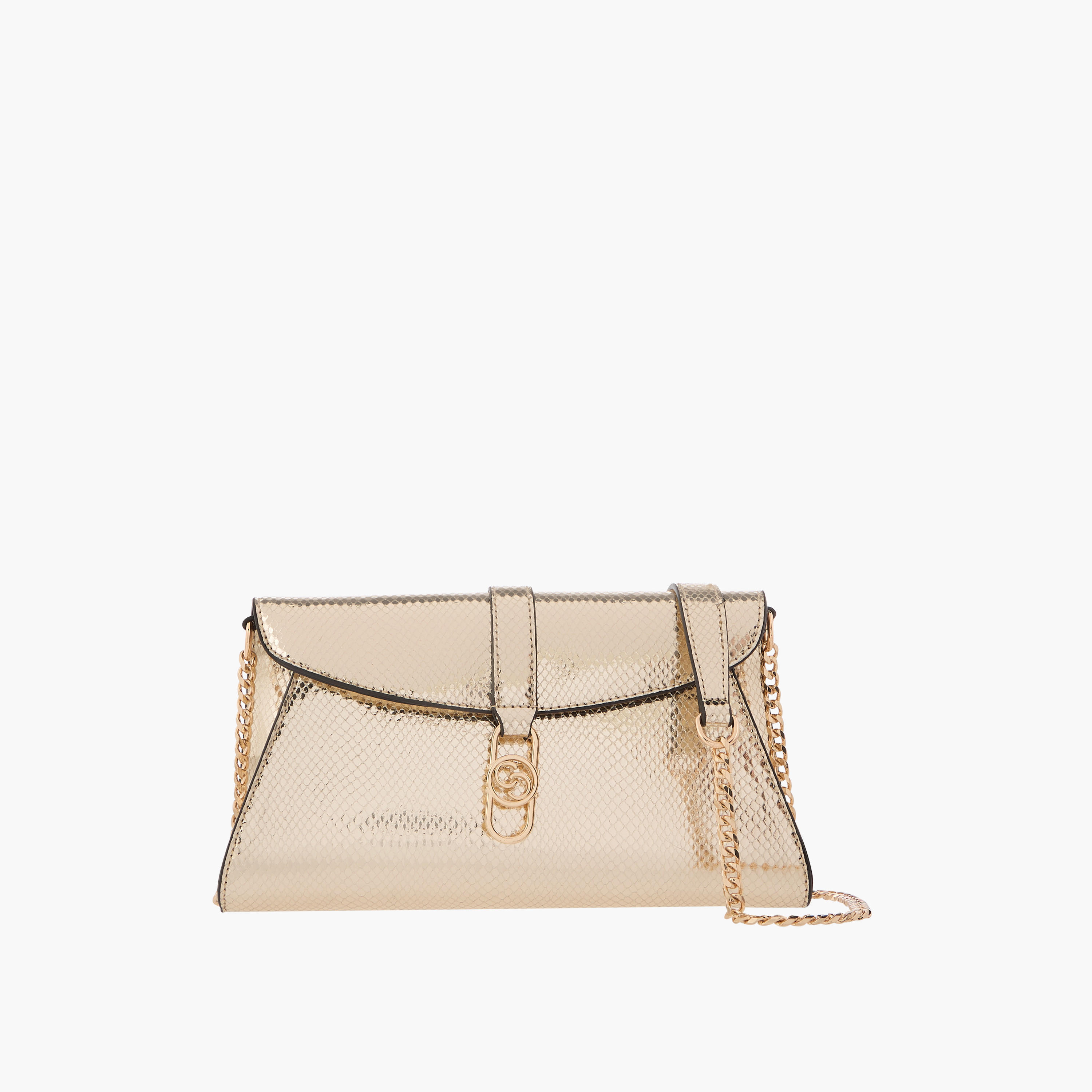 Celeste Textured Crossbody Bag with Chain Strap and Flap Closure-women-bagsandwallets-handbags-image-1