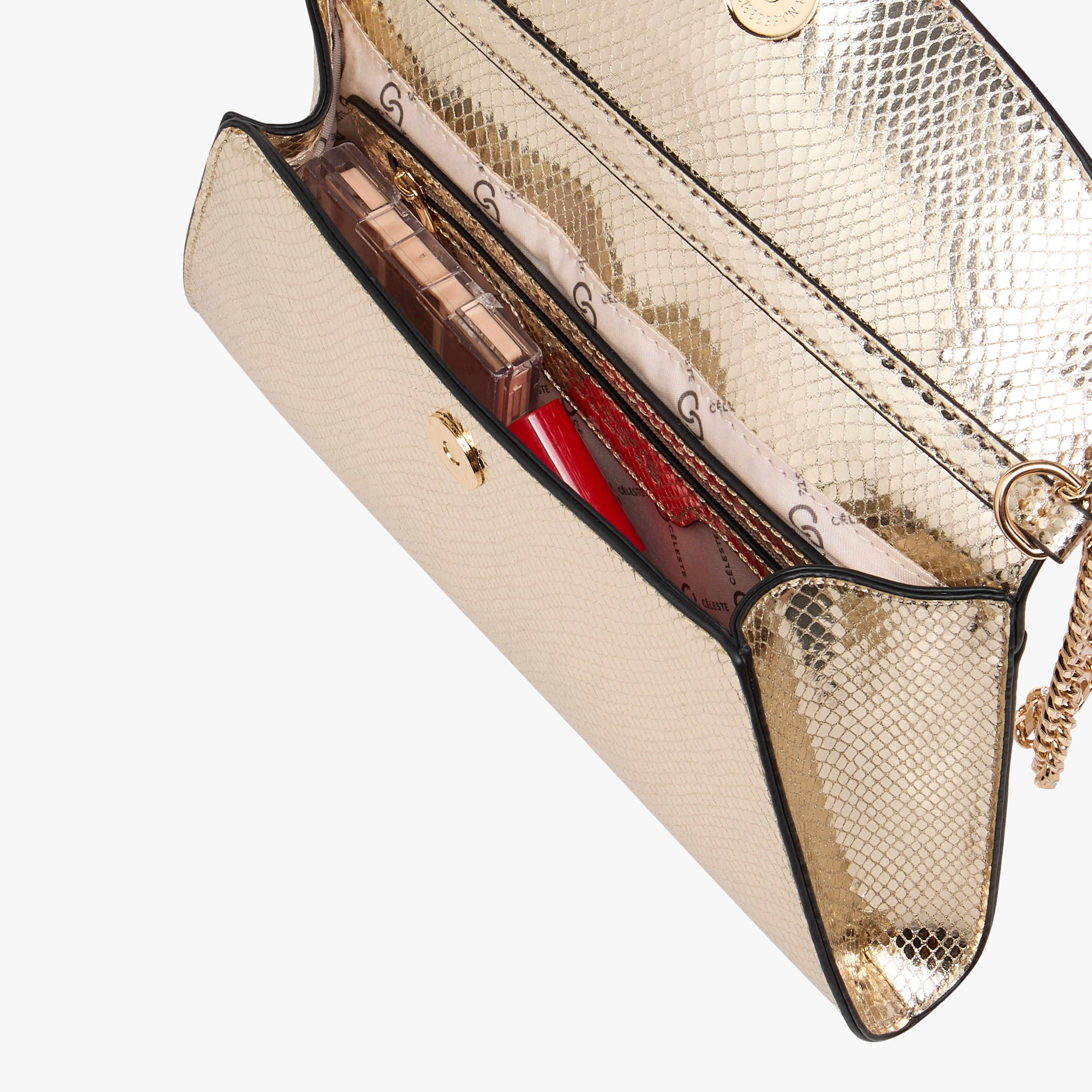Celeste Textured Crossbody Bag with Chain Strap and Flap Closure-women-bagsandwallets-handbags-image-8