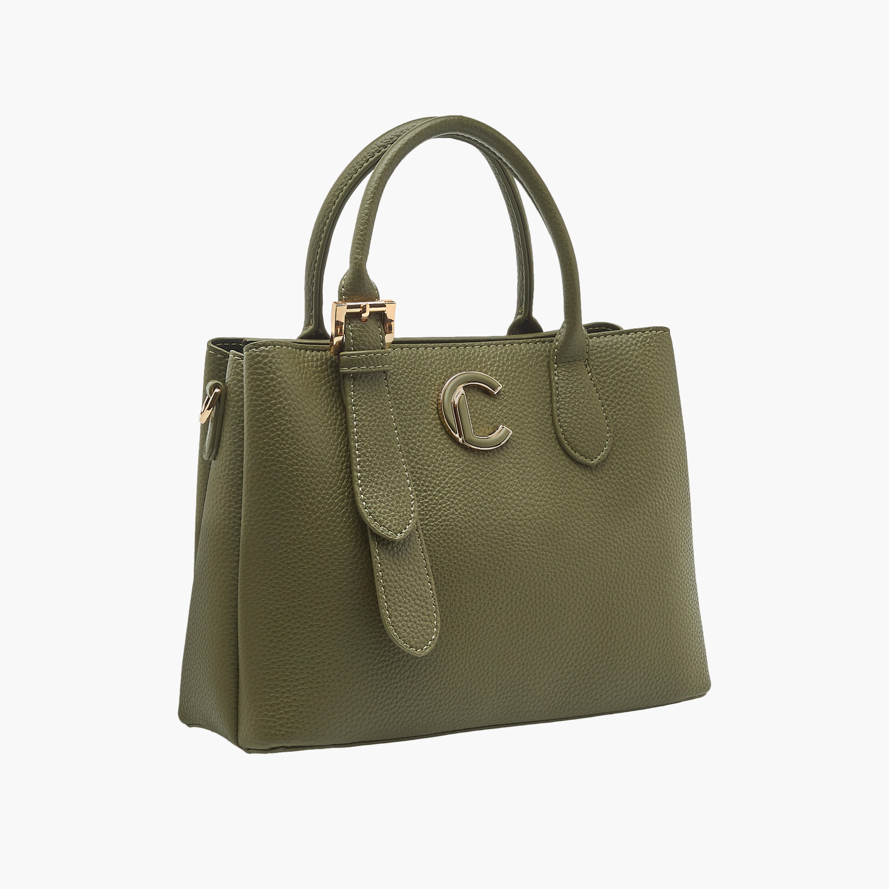 Le Confort Textured Tote Bag with Detachable Strap and Zip Closure-women-bagsandwallets-handbags-image-5