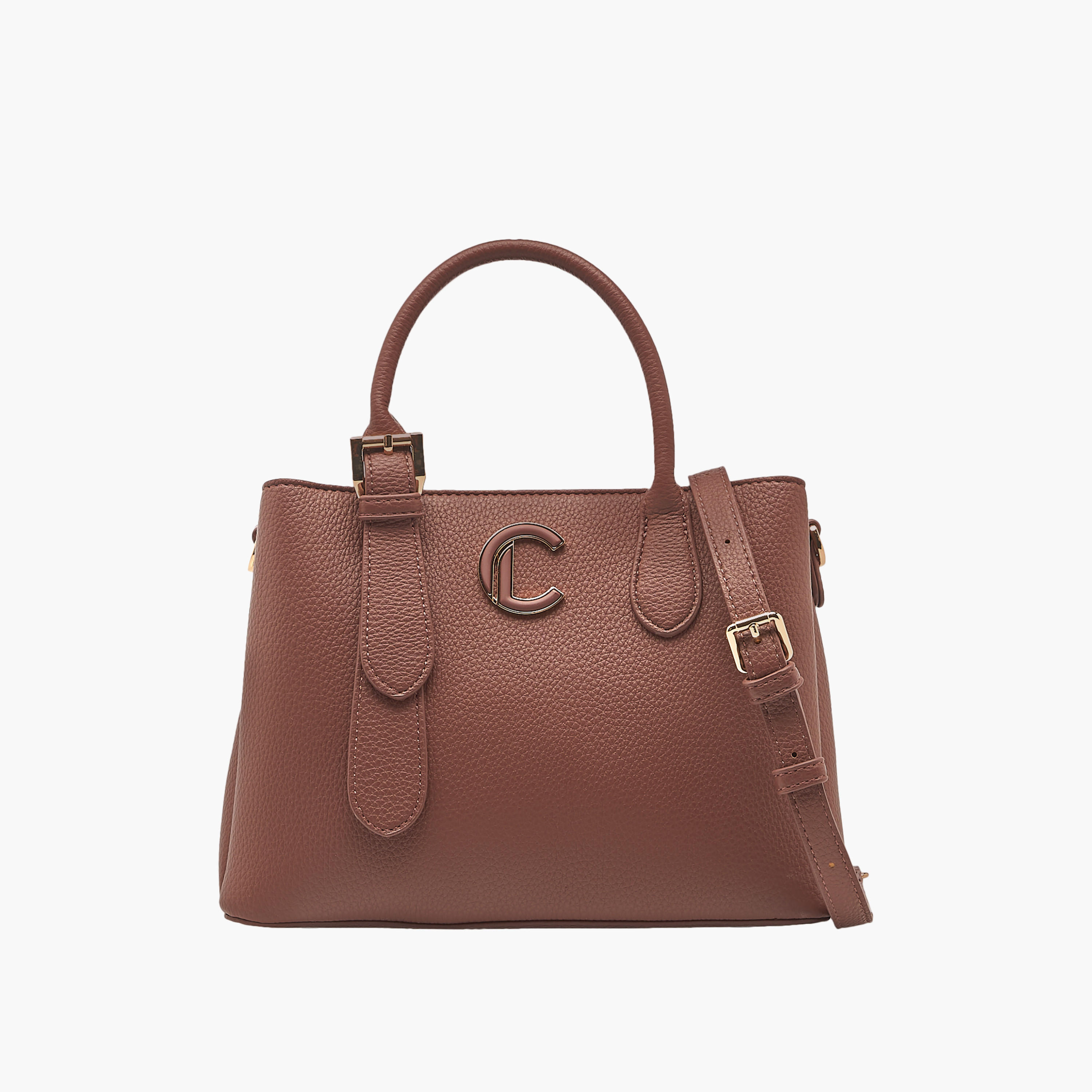 Le Confort Textured Tote Bag with Detachable Strap and Zip Closure-women-bagsandwallets-handbags-image-1