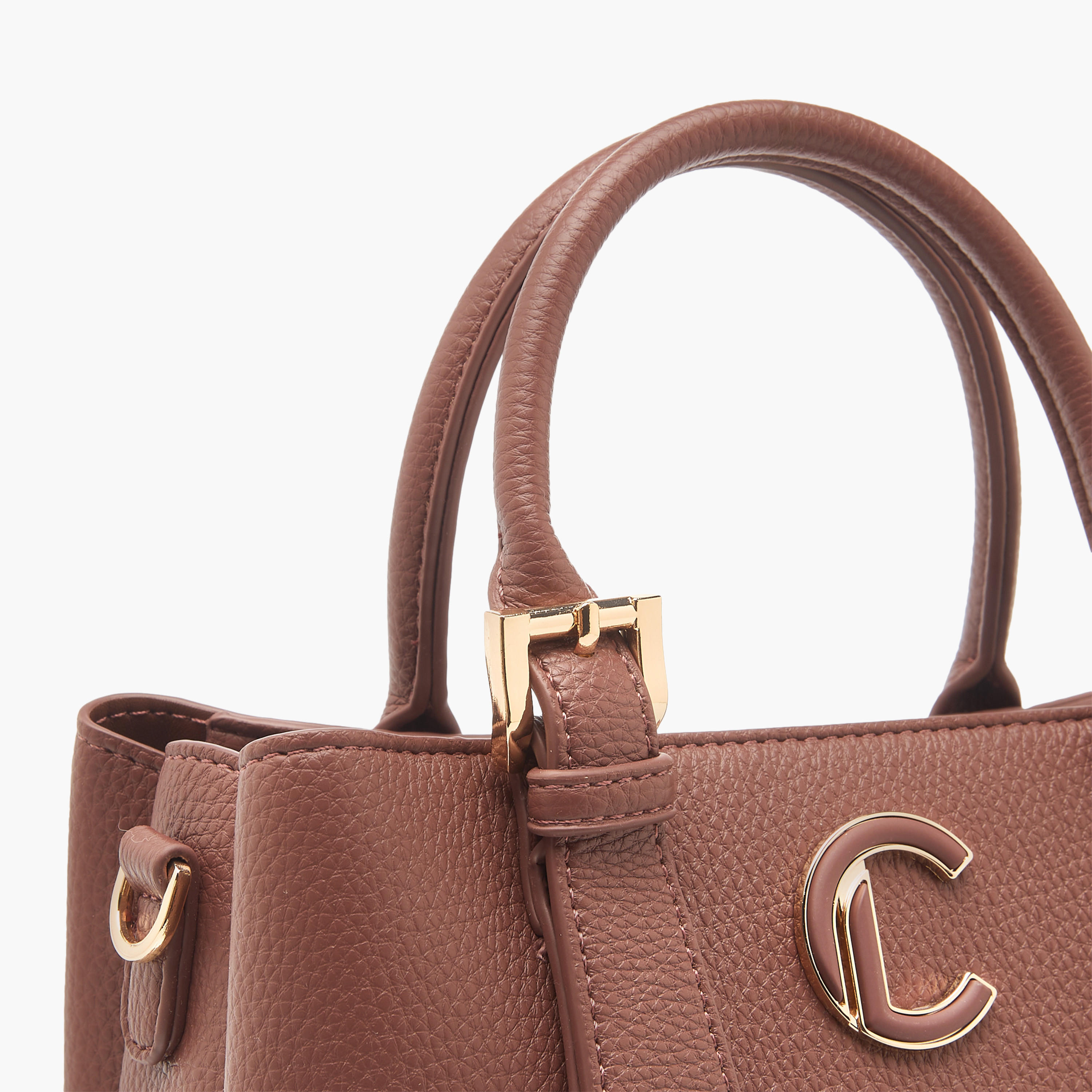Le Confort Textured Tote Bag with Detachable Strap and Zip Closure-women-bagsandwallets-handbags-image-5