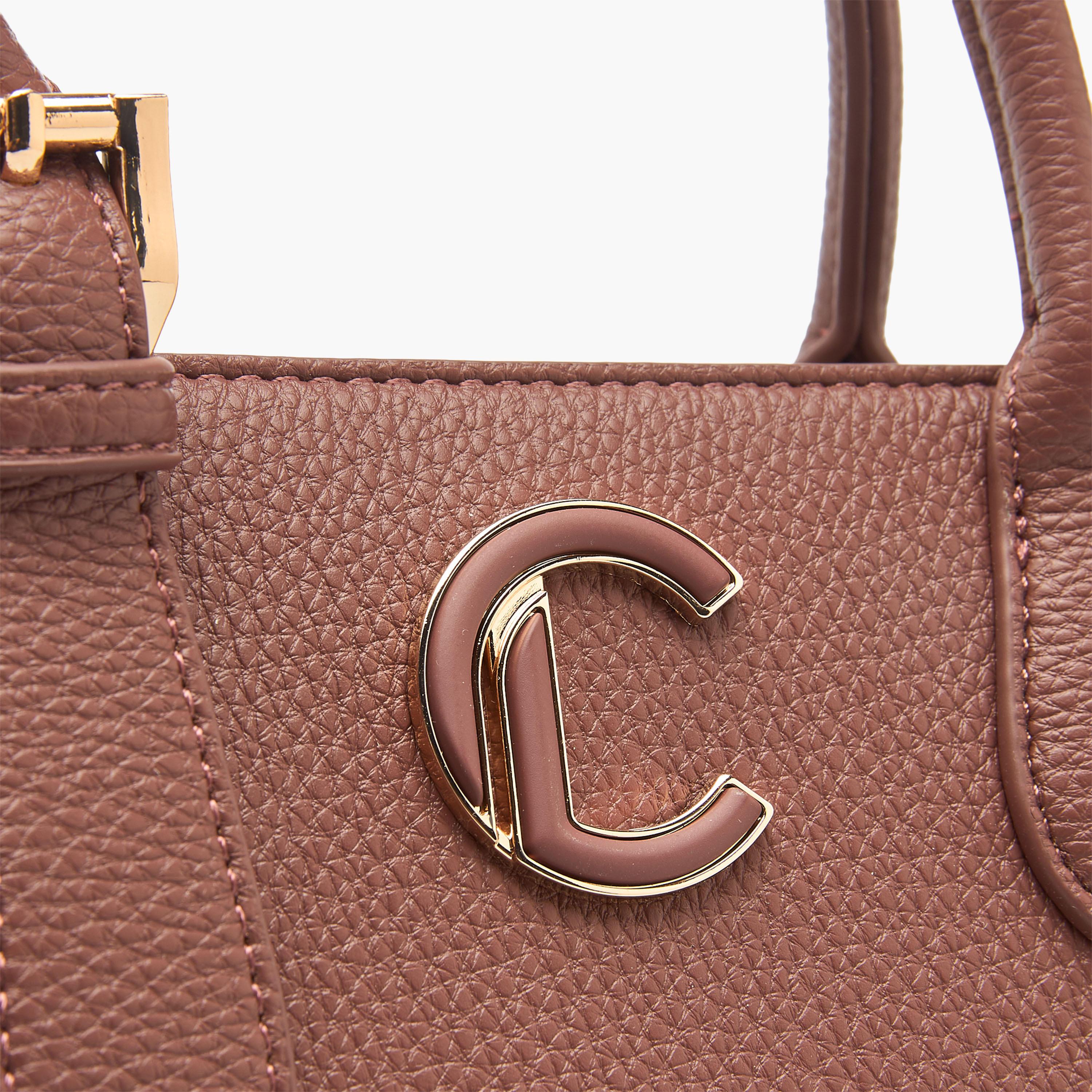 Le Confort Textured Tote Bag with Detachable Strap and Zip Closure-women-bagsandwallets-handbags-image-6