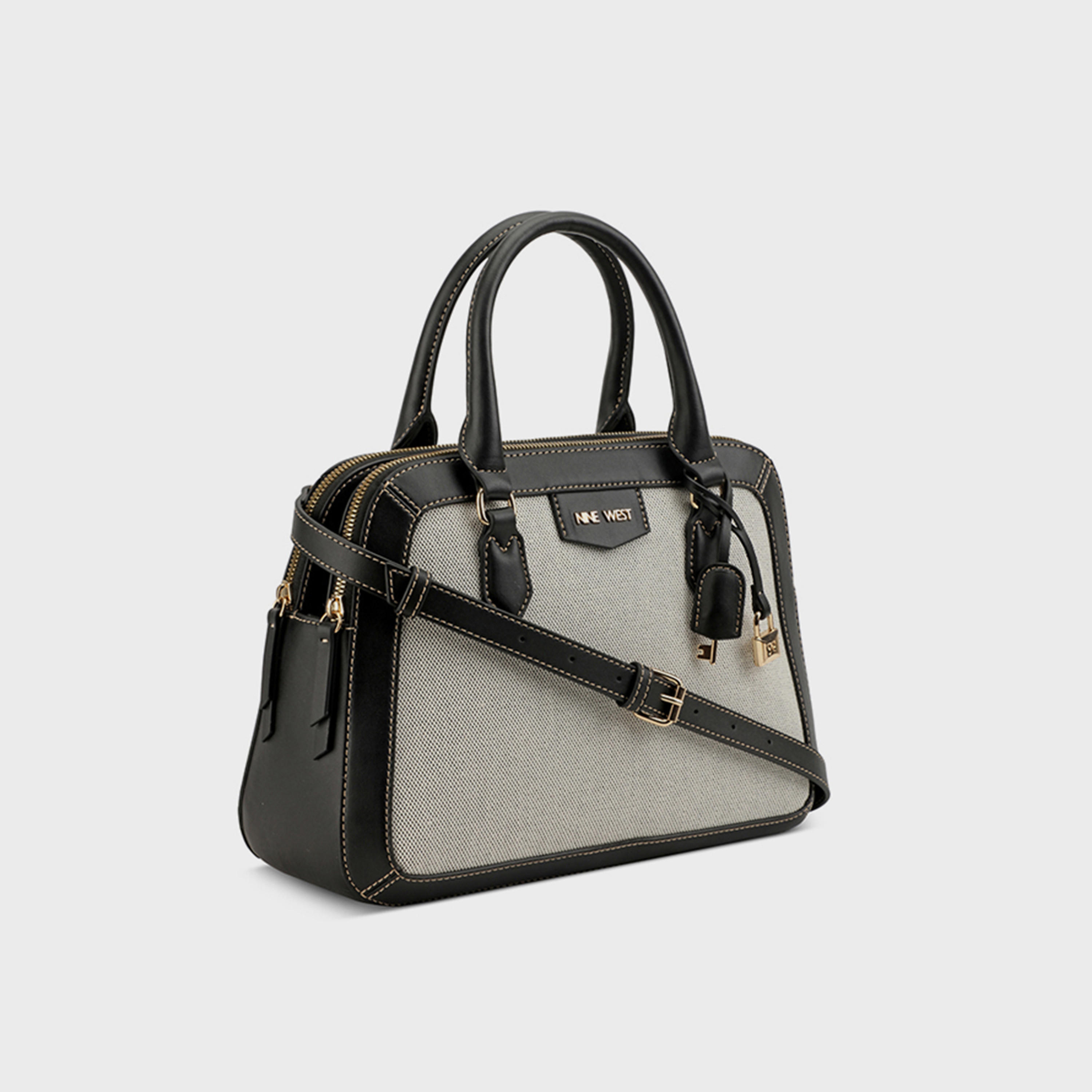 Nine West Color Block Double Handle Satchel Bag with Zipper Closure and Detachable Strap-women-bagsandwallets-handbags-image-6