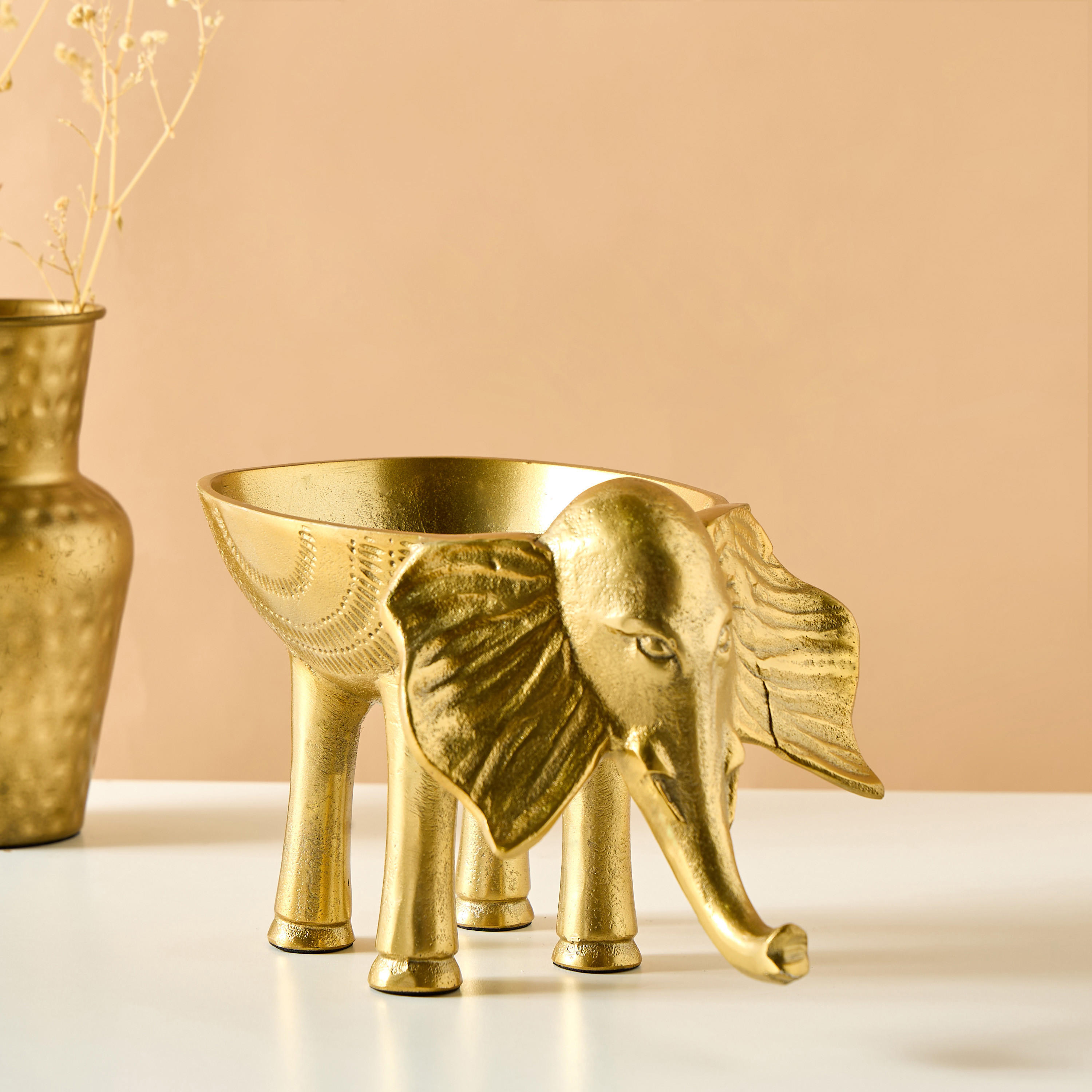 Decorative Elephant Bowl - 16 cms-household-decor-vasesandbowls-image-1