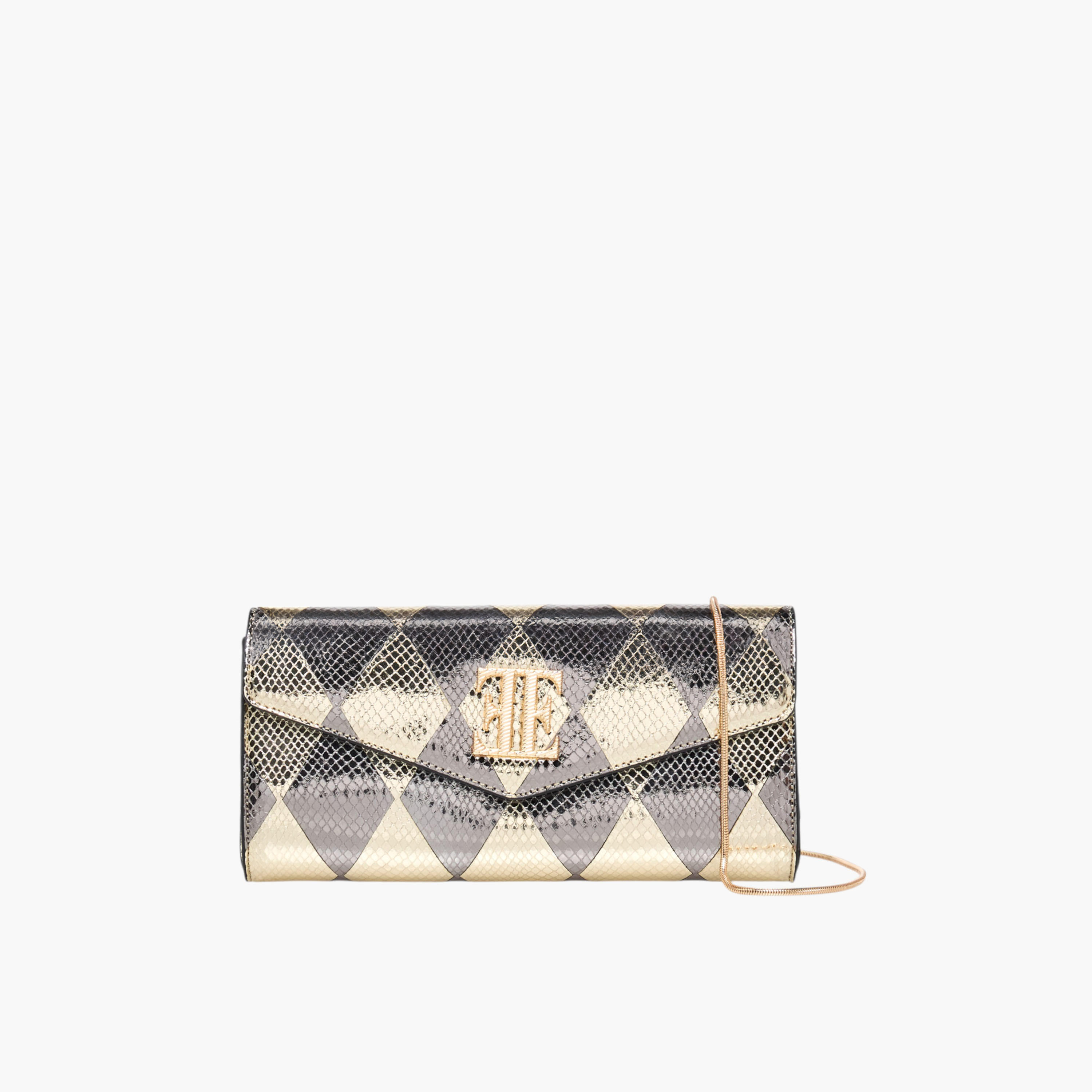 Elle Metallic Textured Crossbody Bag with Detachable Strap and Magnetic Button Closure-women-bagsandwallets-handbags-image-1