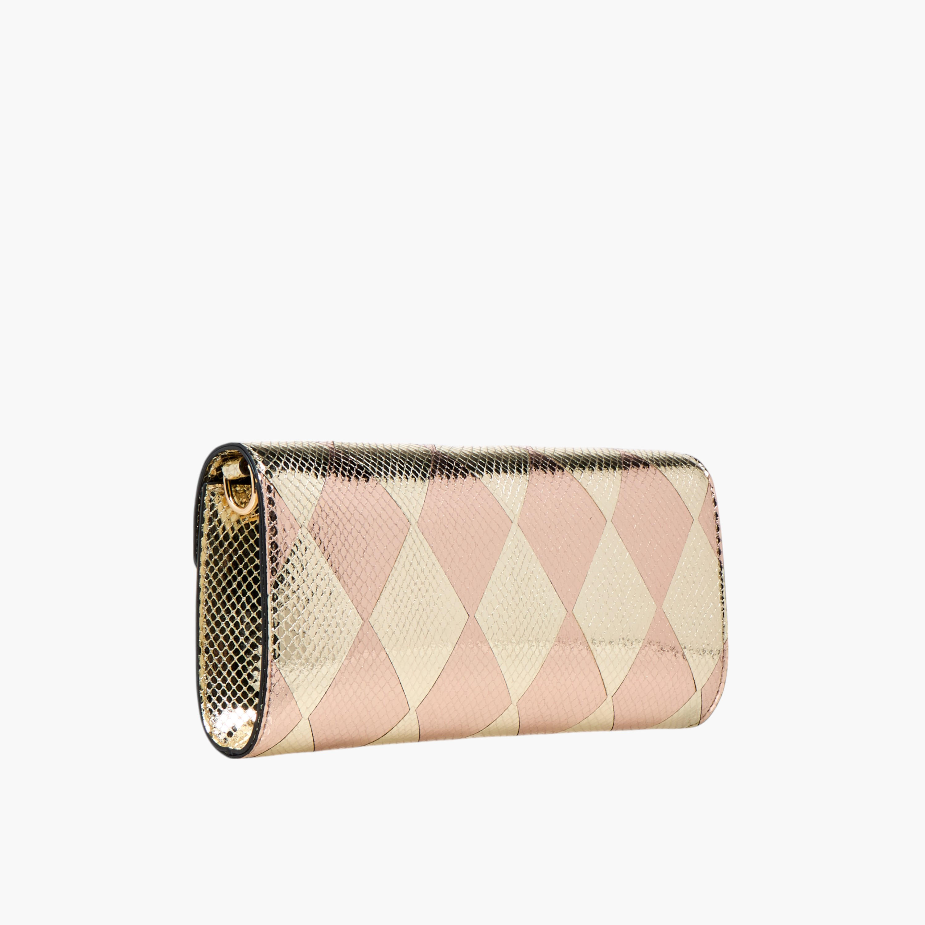 Elle Metallic Textured Crossbody Bag with Detachable Strap and Magnetic Button Closure-women-bagsandwallets-handbags-image-4