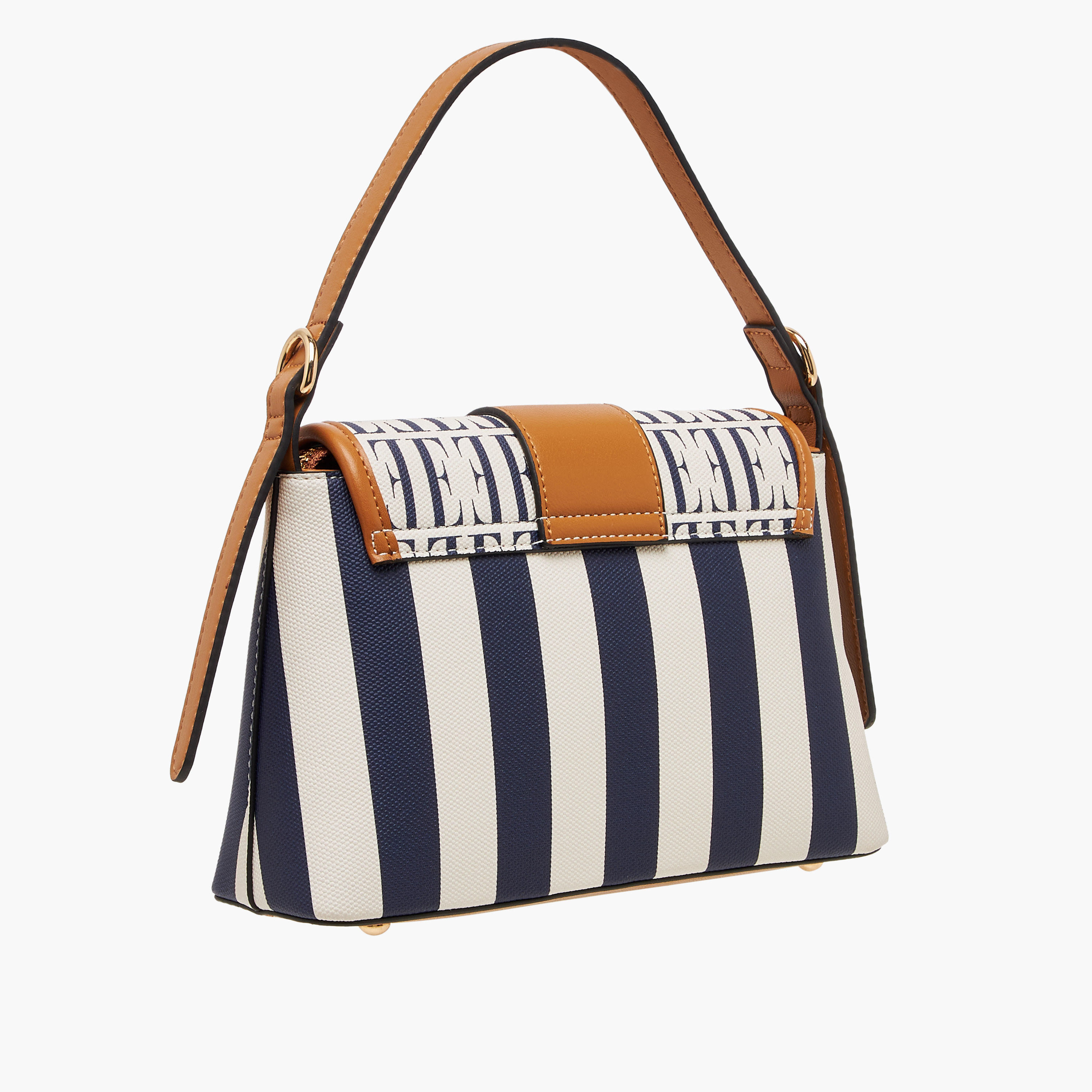Elle Monogram Print Satchel Bag with Adjustable Strap-women-bagsandwallets-handbags-image-4