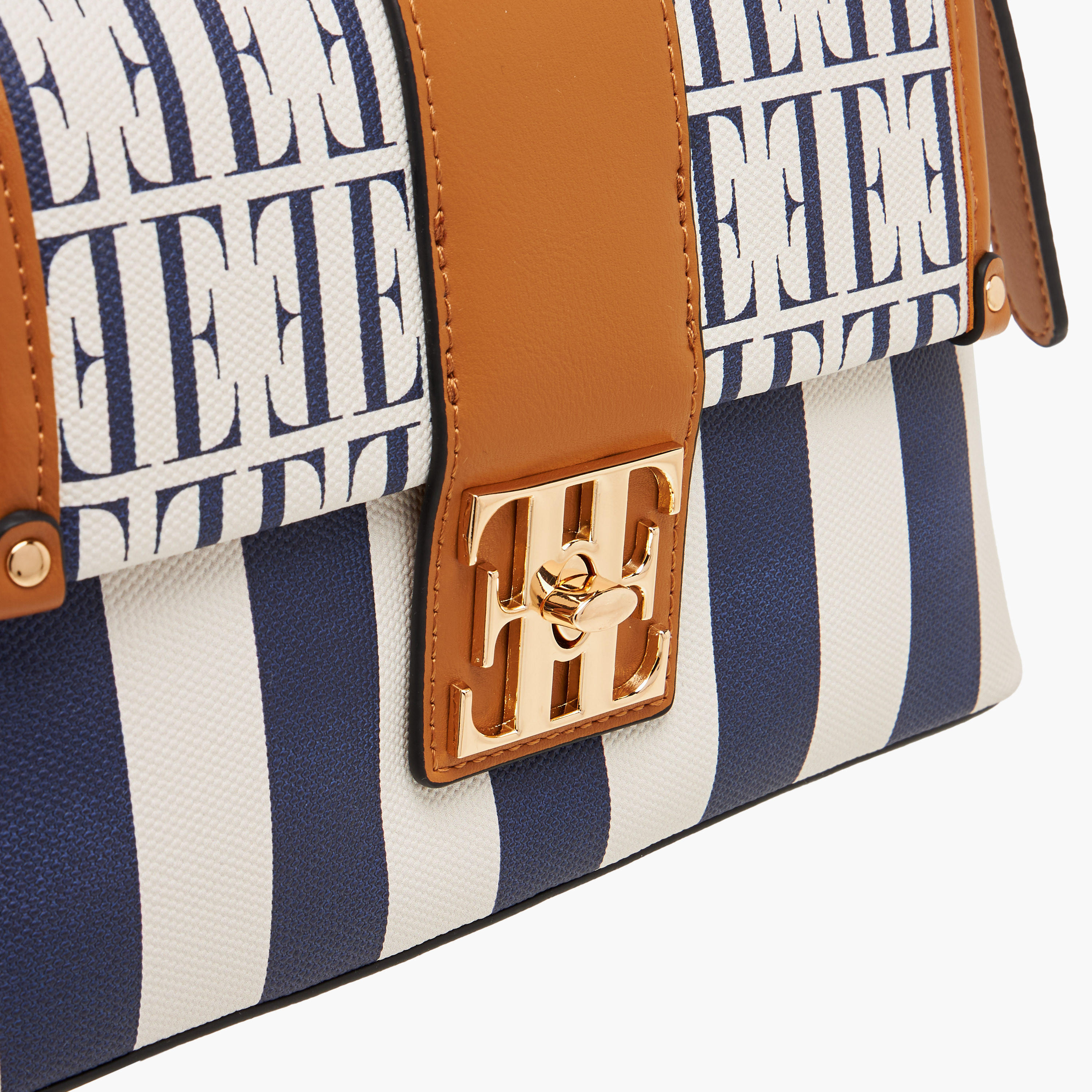 Elle Monogram Print Satchel Bag with Adjustable Strap-women-bagsandwallets-handbags-image-5