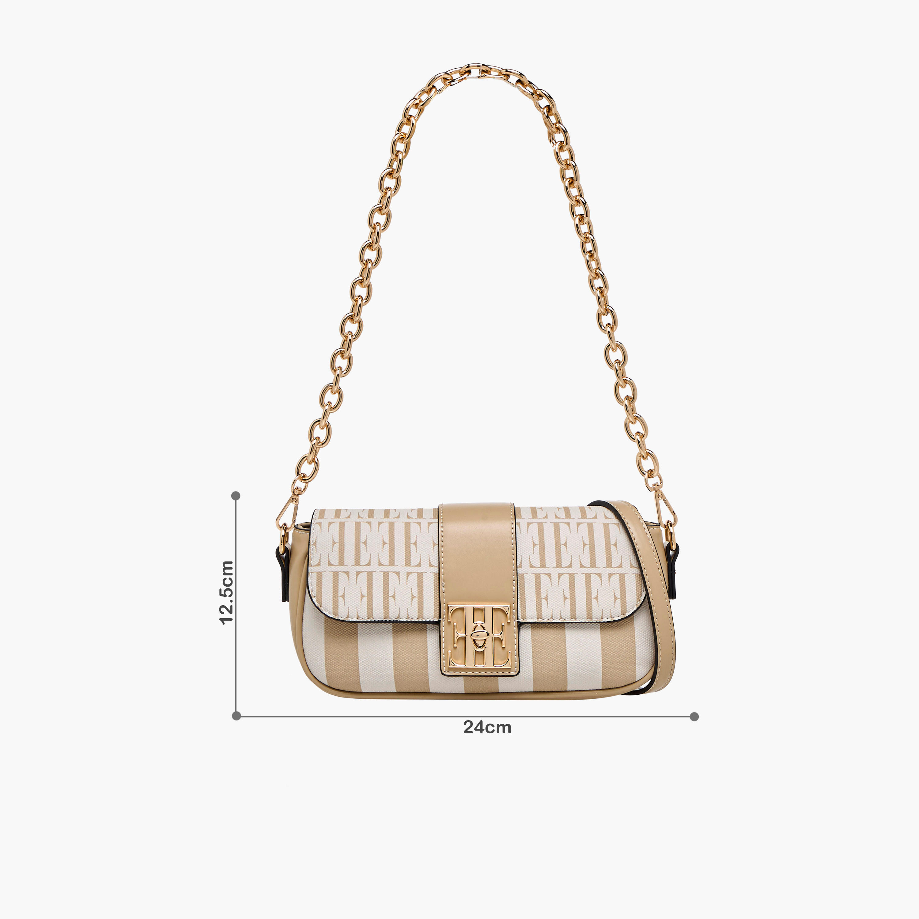 Elle Monogram Print Crossbody Bag with Chain Strap and Twist Lock Closure-women-bagsandwallets-handbags-image-2