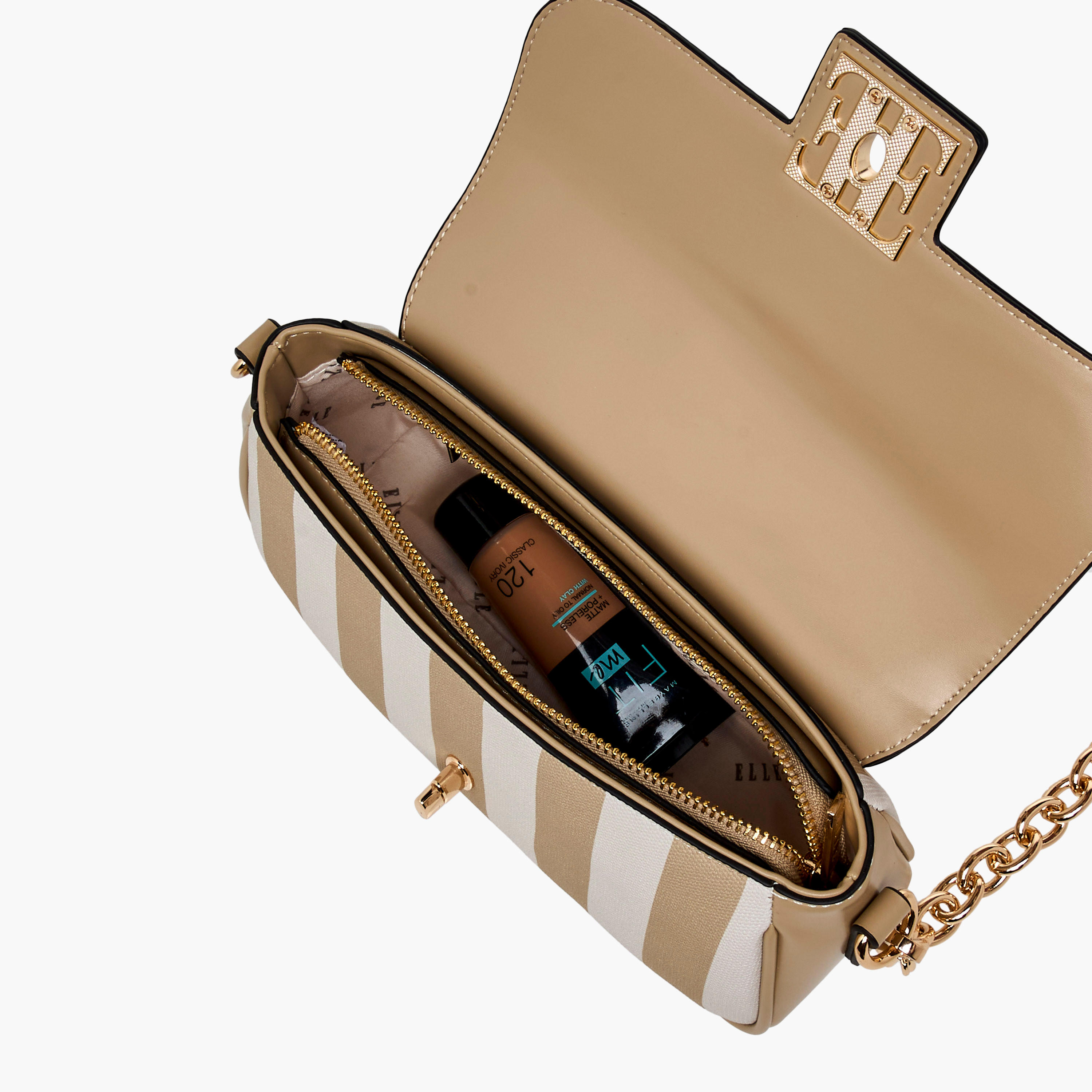 شنطة كروس بودي بحزام سلسلة وقفل إغلاق دوّار وطبعات مونوجرام من إيل-women-bagsandwallets-handbags-image-10