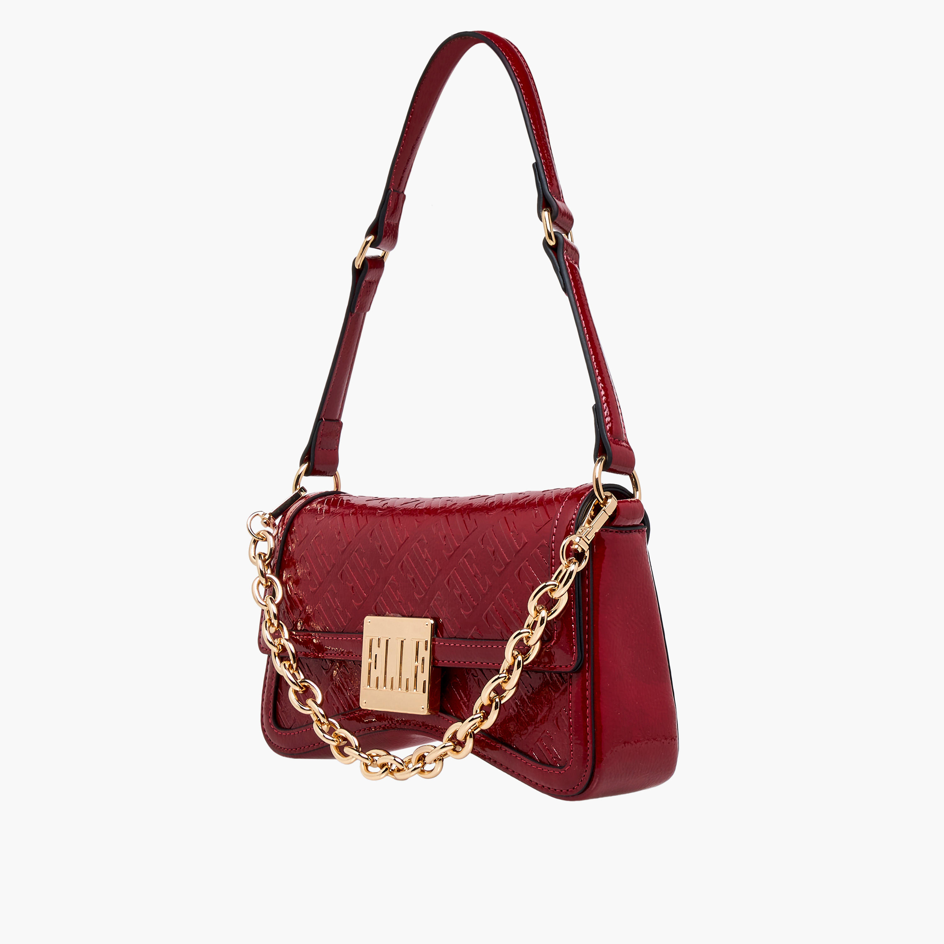 شنطة كتف بنقوش مونوجرام وزر إغلاق من إيل-women-bagsandwallets-handbags-image-3