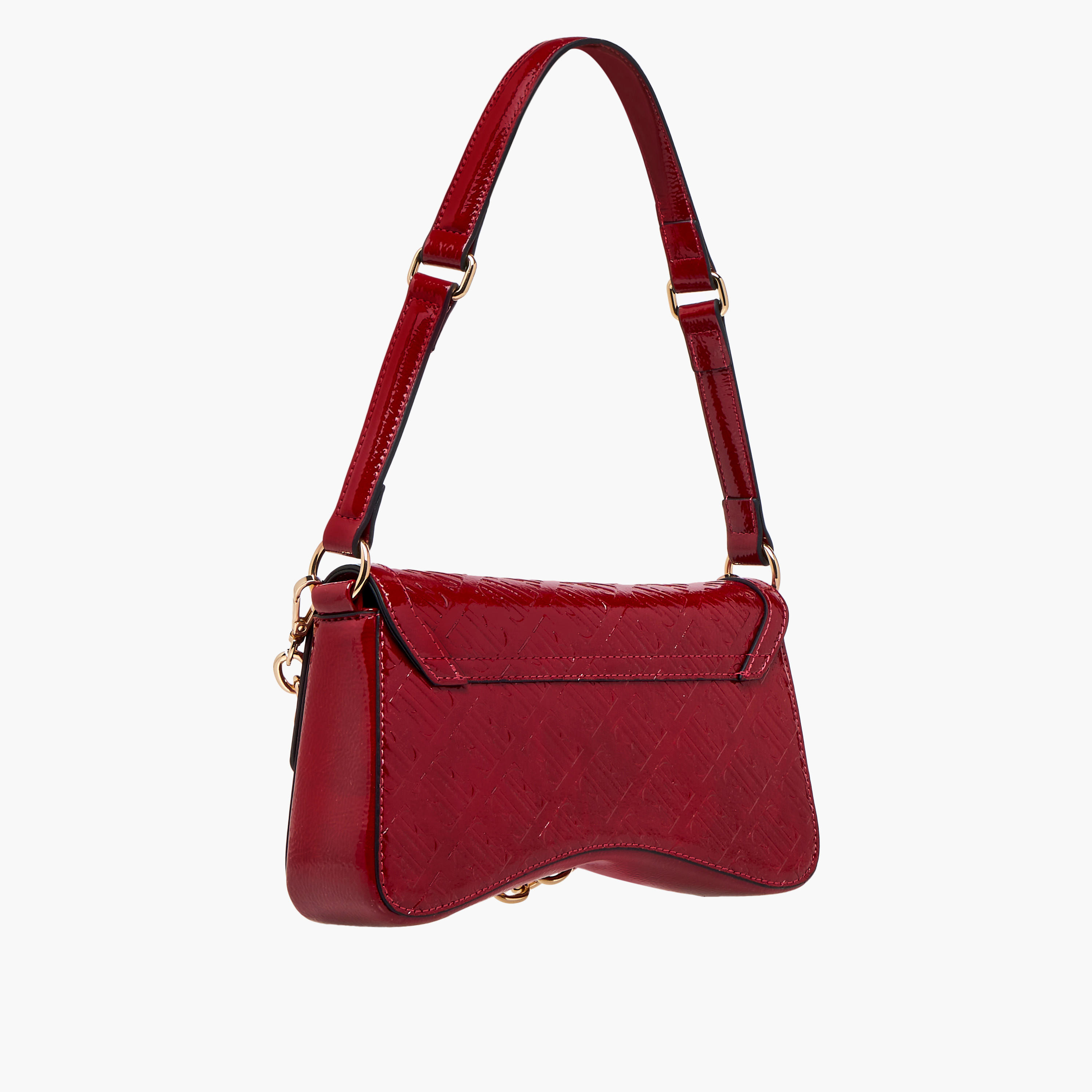 شنطة كتف بنقوش مونوجرام وزر إغلاق من إيل-women-bagsandwallets-handbags-image-4