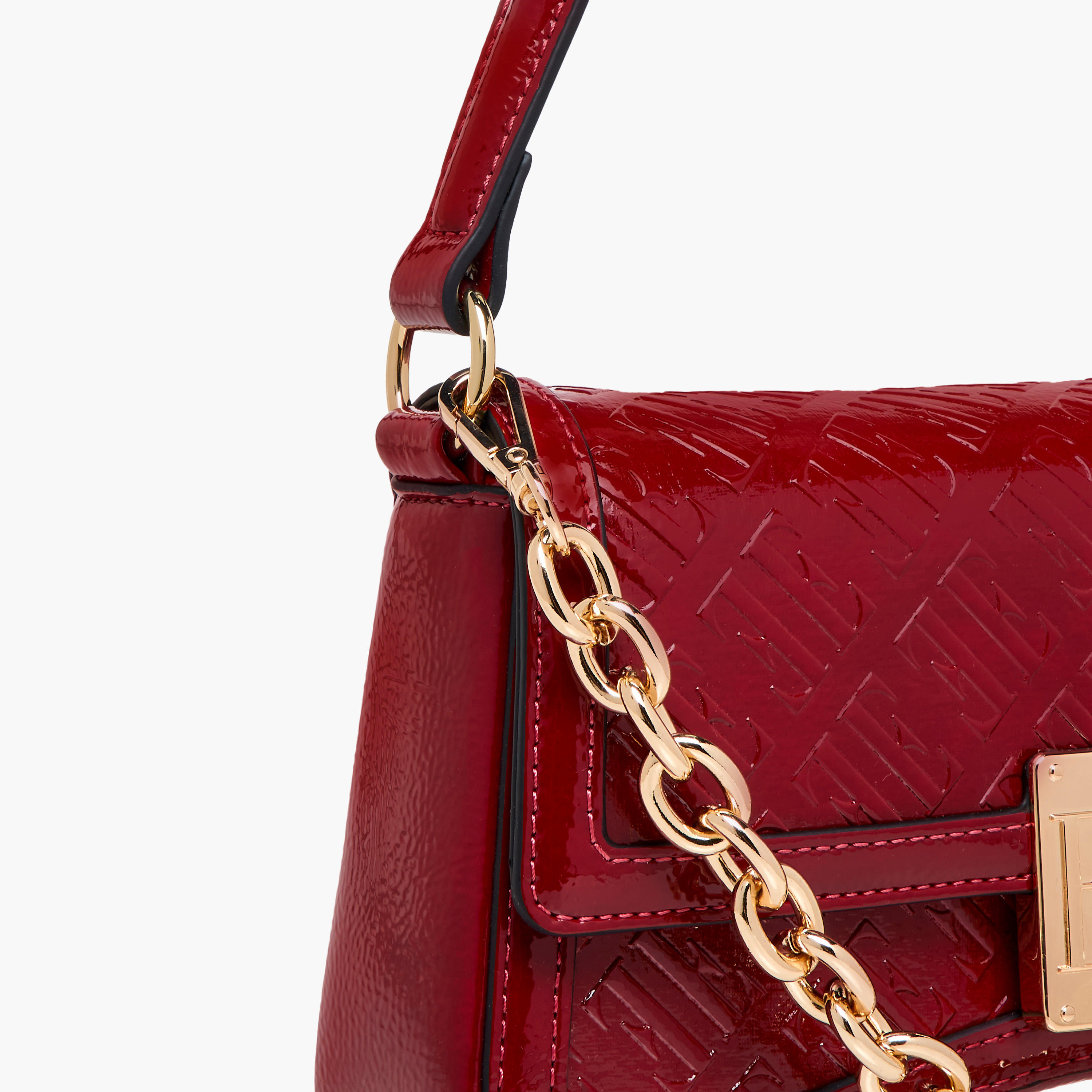 شنطة كتف بنقوش مونوجرام وزر إغلاق من إيل-women-bagsandwallets-handbags-image-6