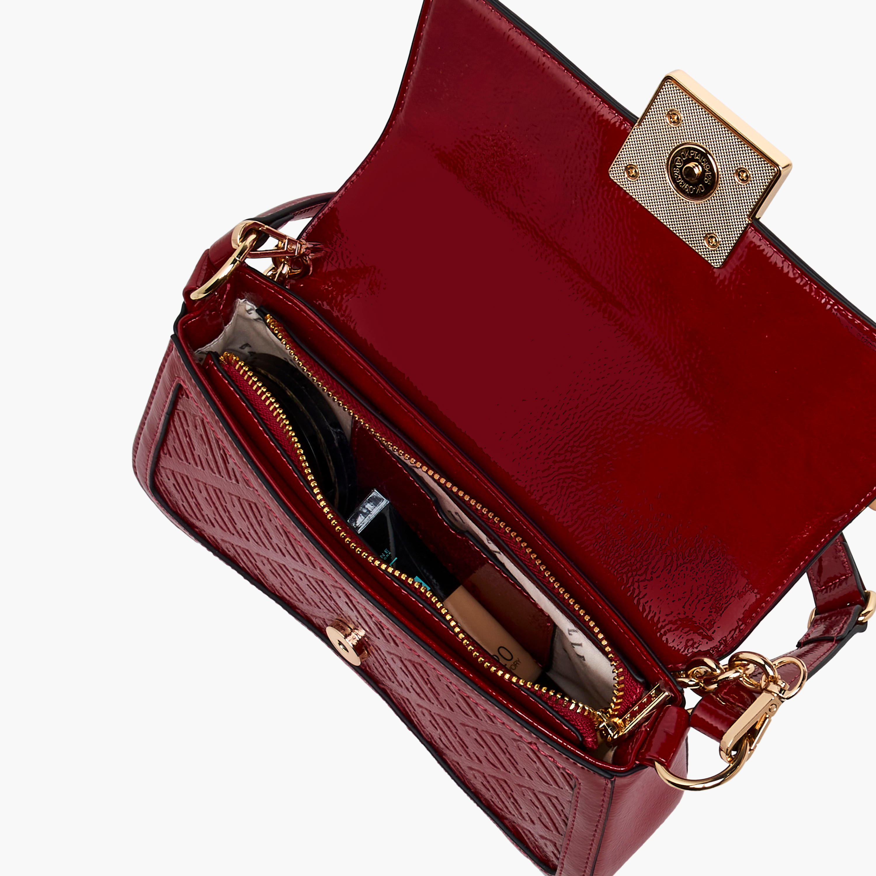 شنطة كتف بنقوش مونوجرام وزر إغلاق من إيل-women-bagsandwallets-handbags-image-8