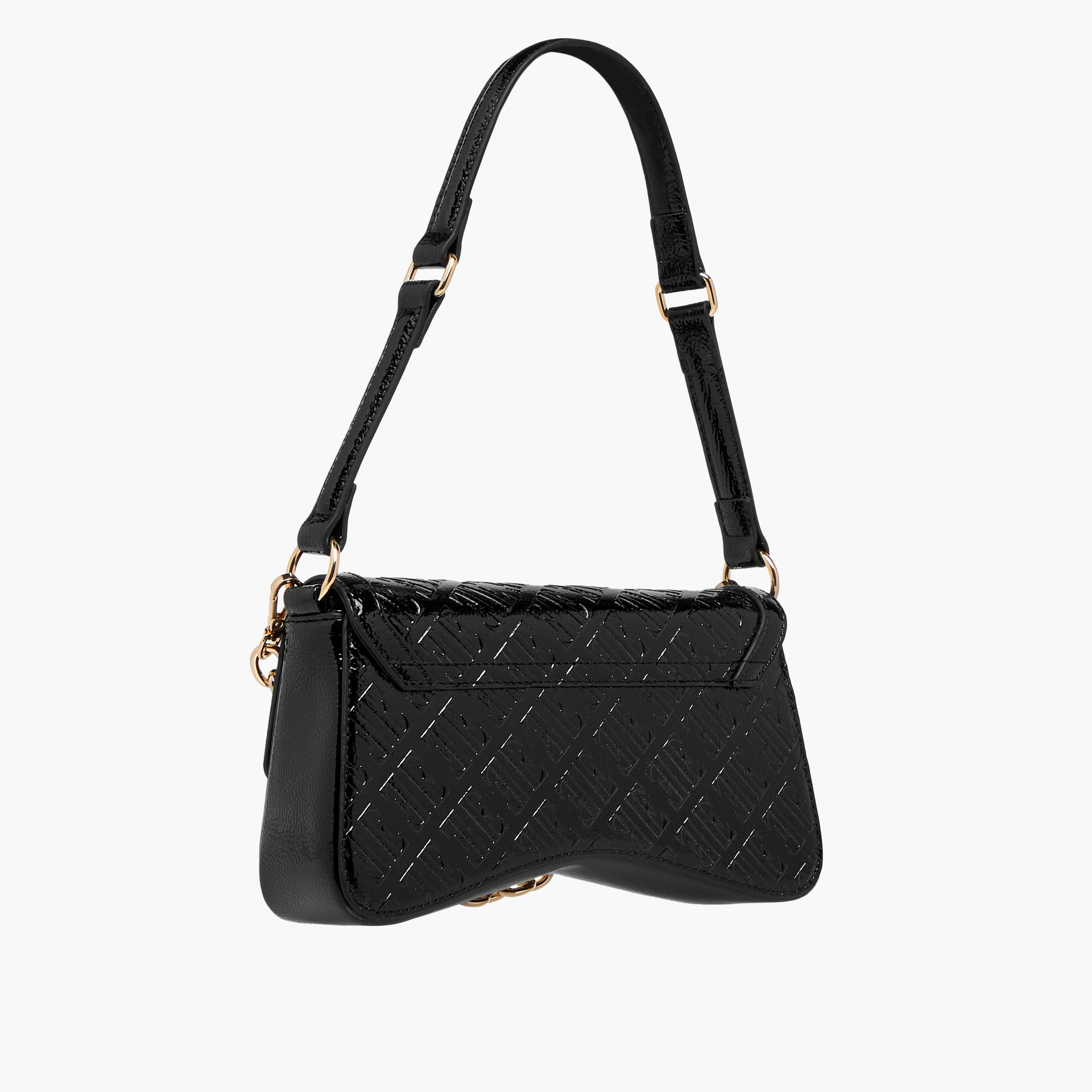 Elle Monogram Embossed Shoulder Bag with Button Closure-women-bagsandwallets-handbags-image-5