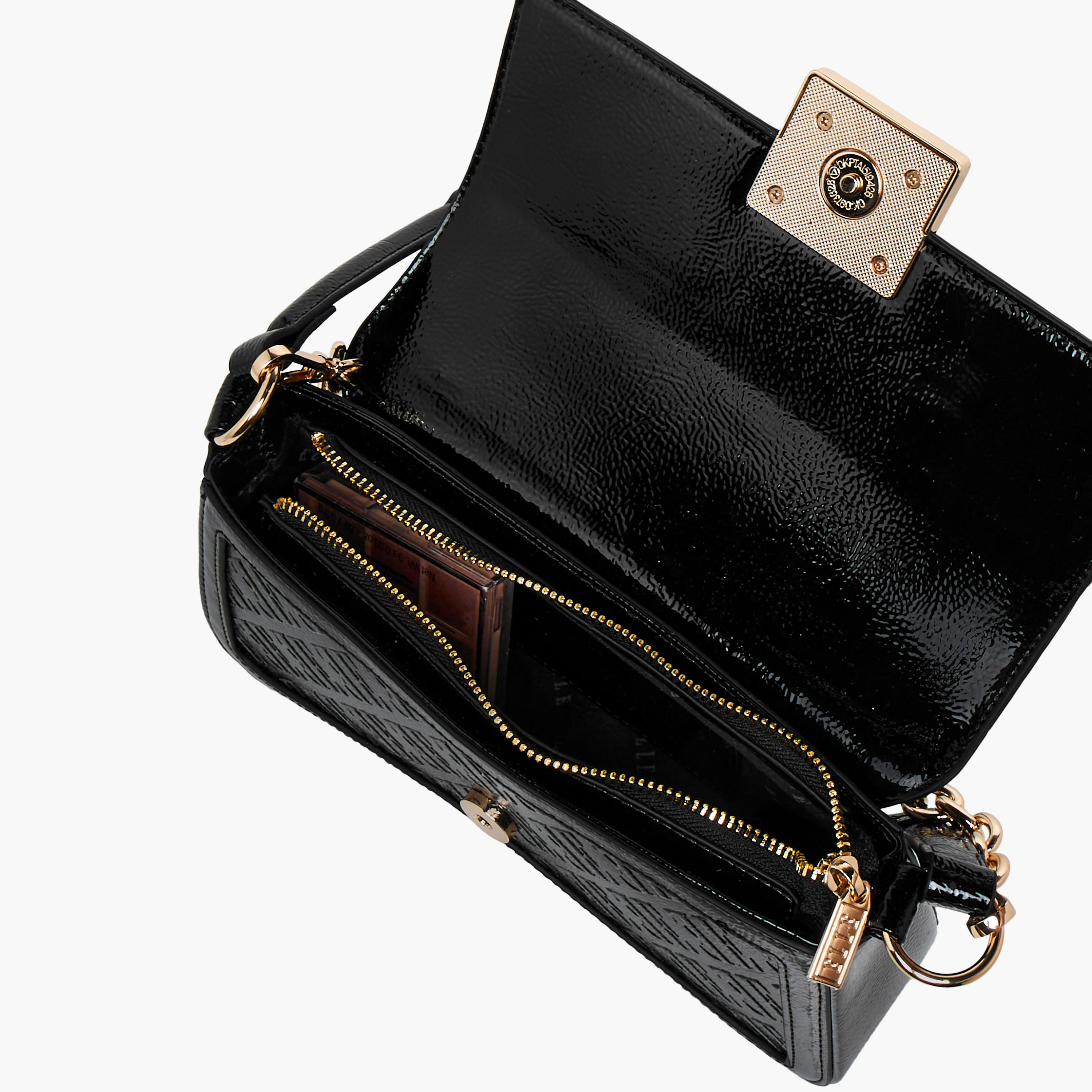 Elle Monogram Embossed Shoulder Bag with Button Closure-women-bagsandwallets-handbags-image-9