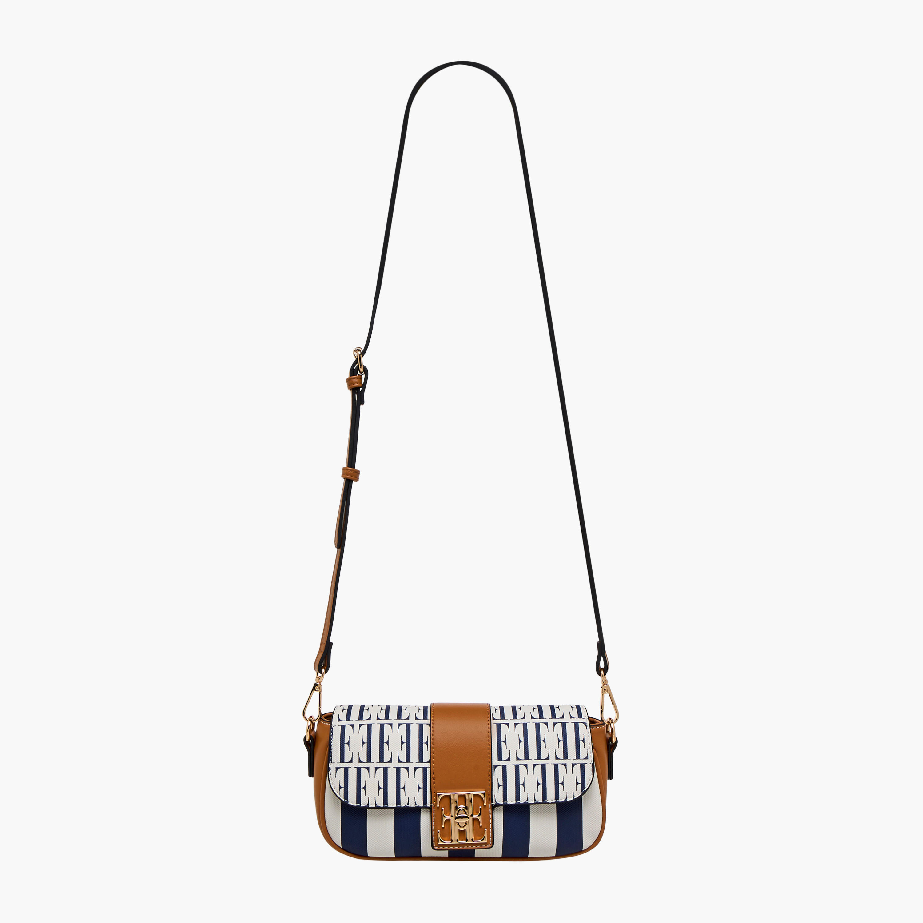 Elle Monogram Print Crossbody Bag with Chain Strap and Twist Lock Closure-women-bagsandwallets-handbags-image-4