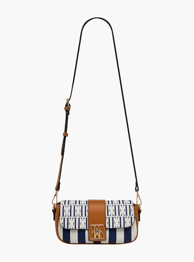 شنطة كروس بودي بحزام سلسلة وقفل إغلاق دوّار وطبعات مونوجرام من إيل-women-bagsandwallets-handbags-image-4