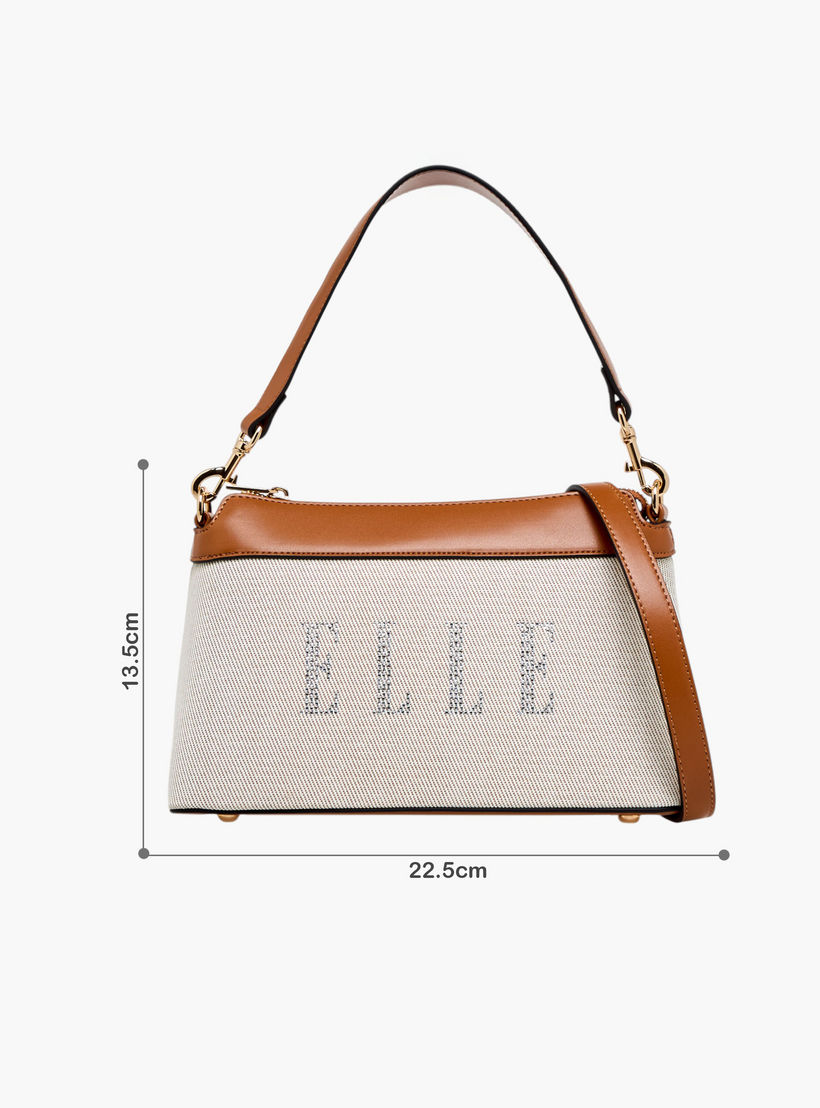 شنطة كروس بودي بتفاصيل شعار وحزام قابل للتعديل وسحاب إغلاق من إيل-women-bagsandwallets-handbags-image-2