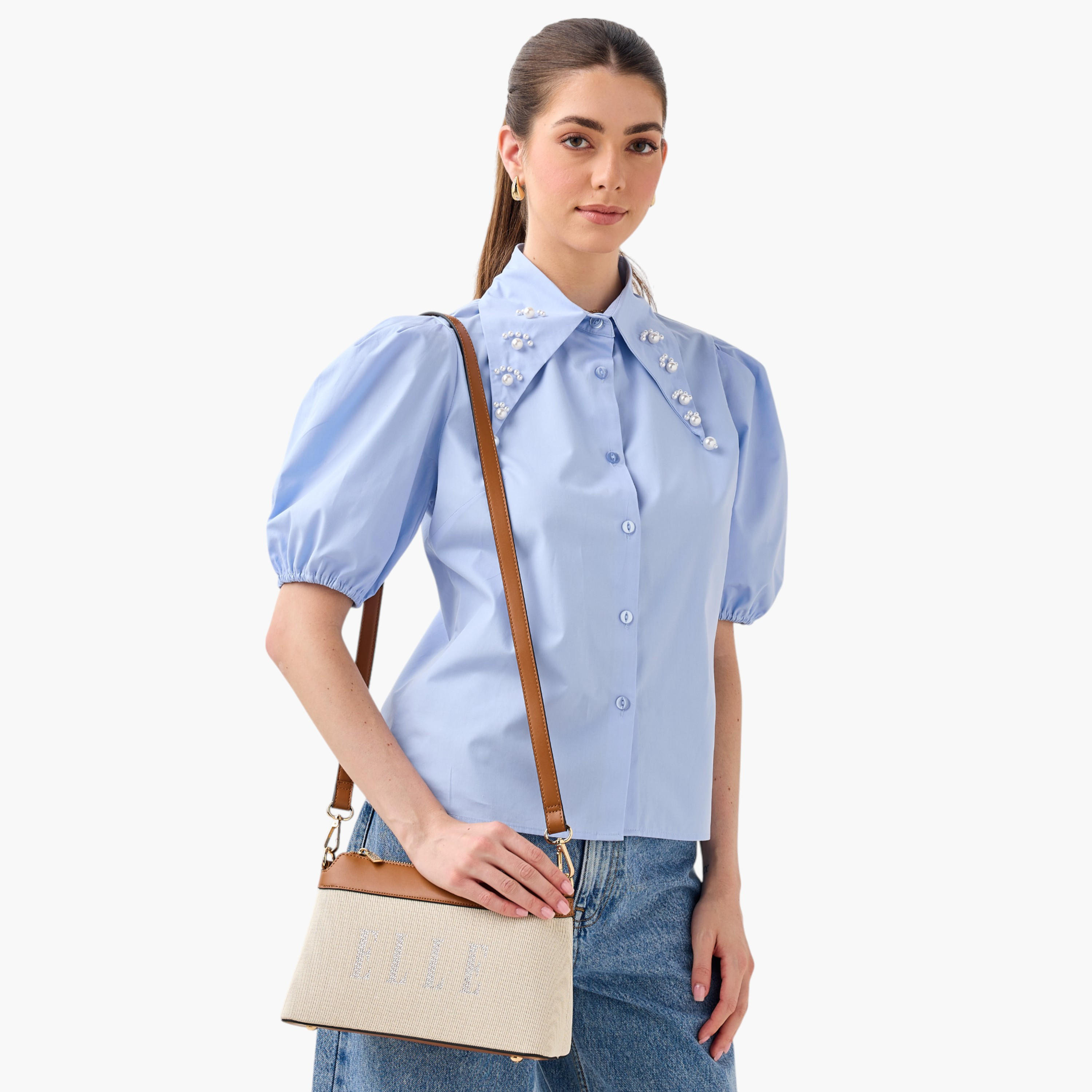 Elle Logo Detail Crossbody Bag with Adjustable Strap and Zip Closure-women-bagsandwallets-handbags-image-3