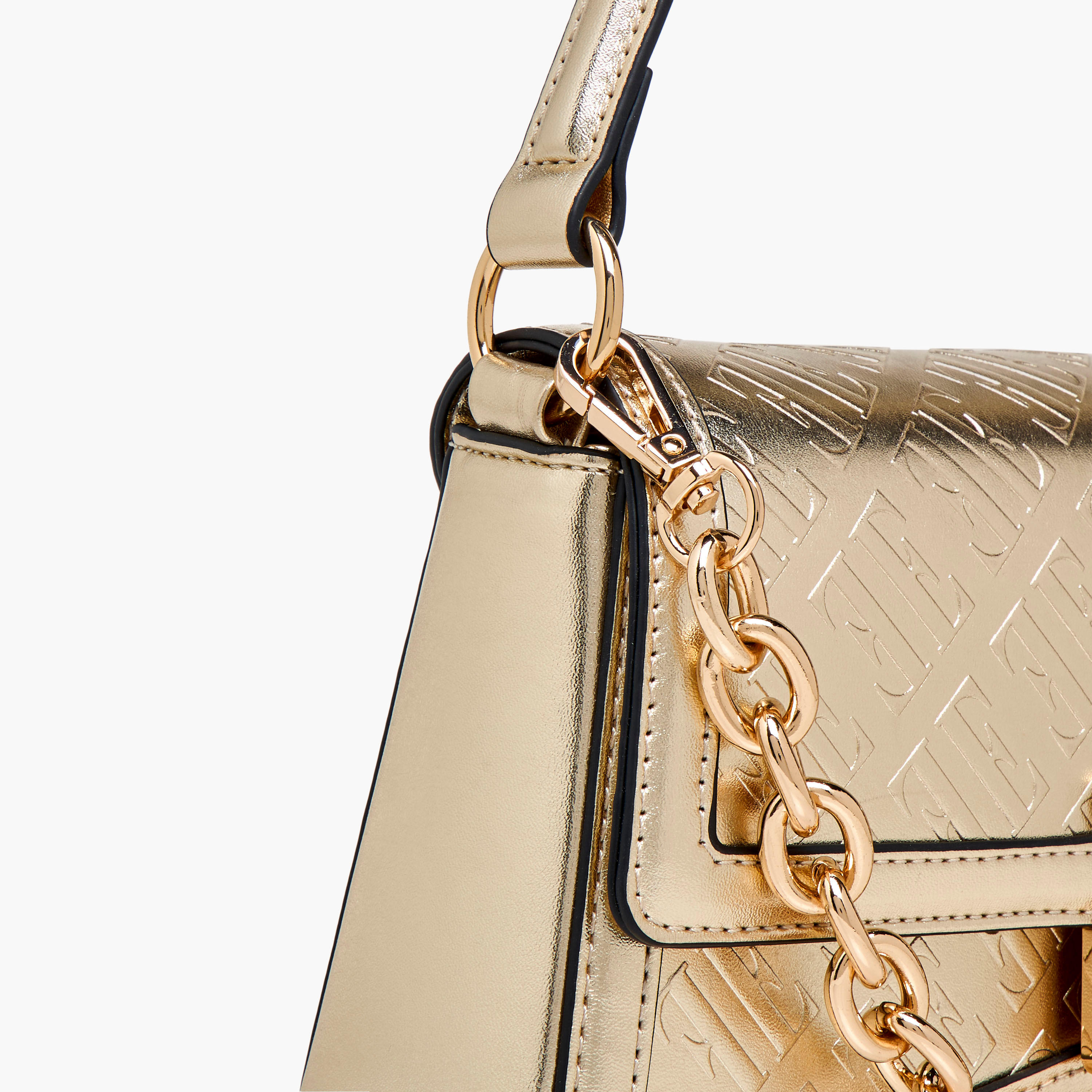 Elle Monogram Embossed Shoulder Bag with Button Closure-women-bagsandwallets-handbags-image-7