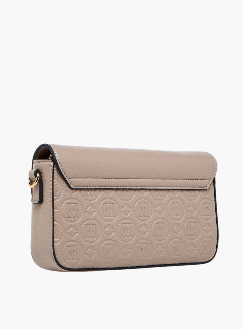 شنطة كروس بودي بنقوش مونوجرام وحزلم سلسلة قابل للفصل وطية إغلاق من إيل-women-bagsandwallets-handbags-image-4