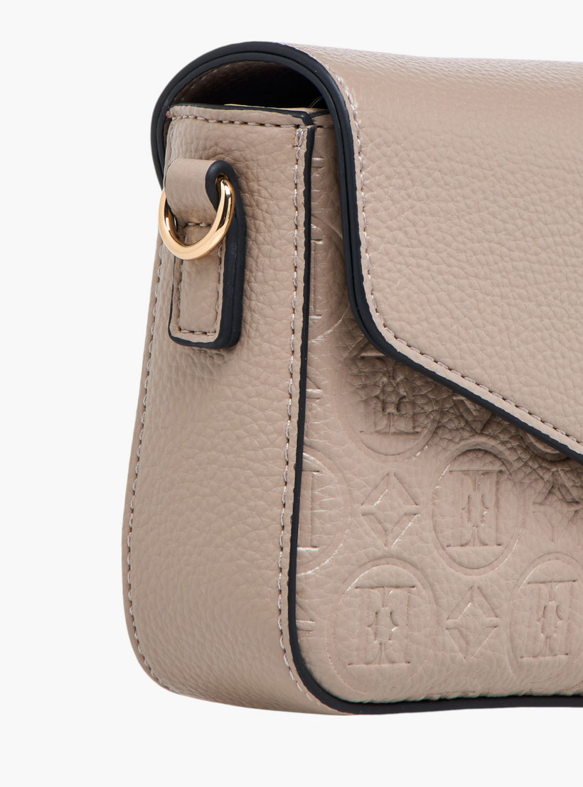 شنطة كروس بودي بنقوش مونوجرام وحزلم سلسلة قابل للفصل وطية إغلاق من إيل-women-bagsandwallets-handbags-image-6
