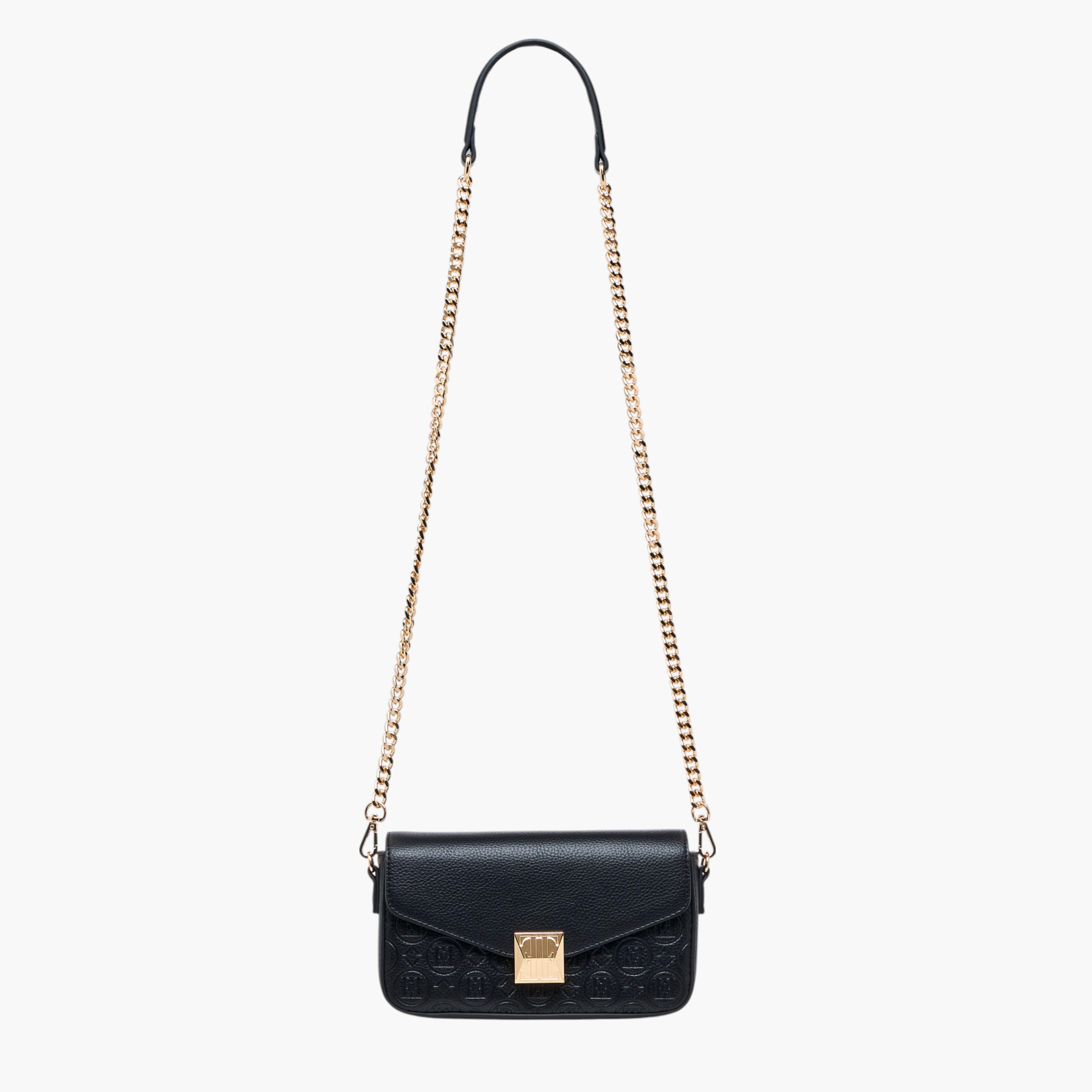 Elle Monogram Embossed Crossbody Bag with Detachable Chain Strap and Flap Closure-women-bagsandwallets-handbags-image-3