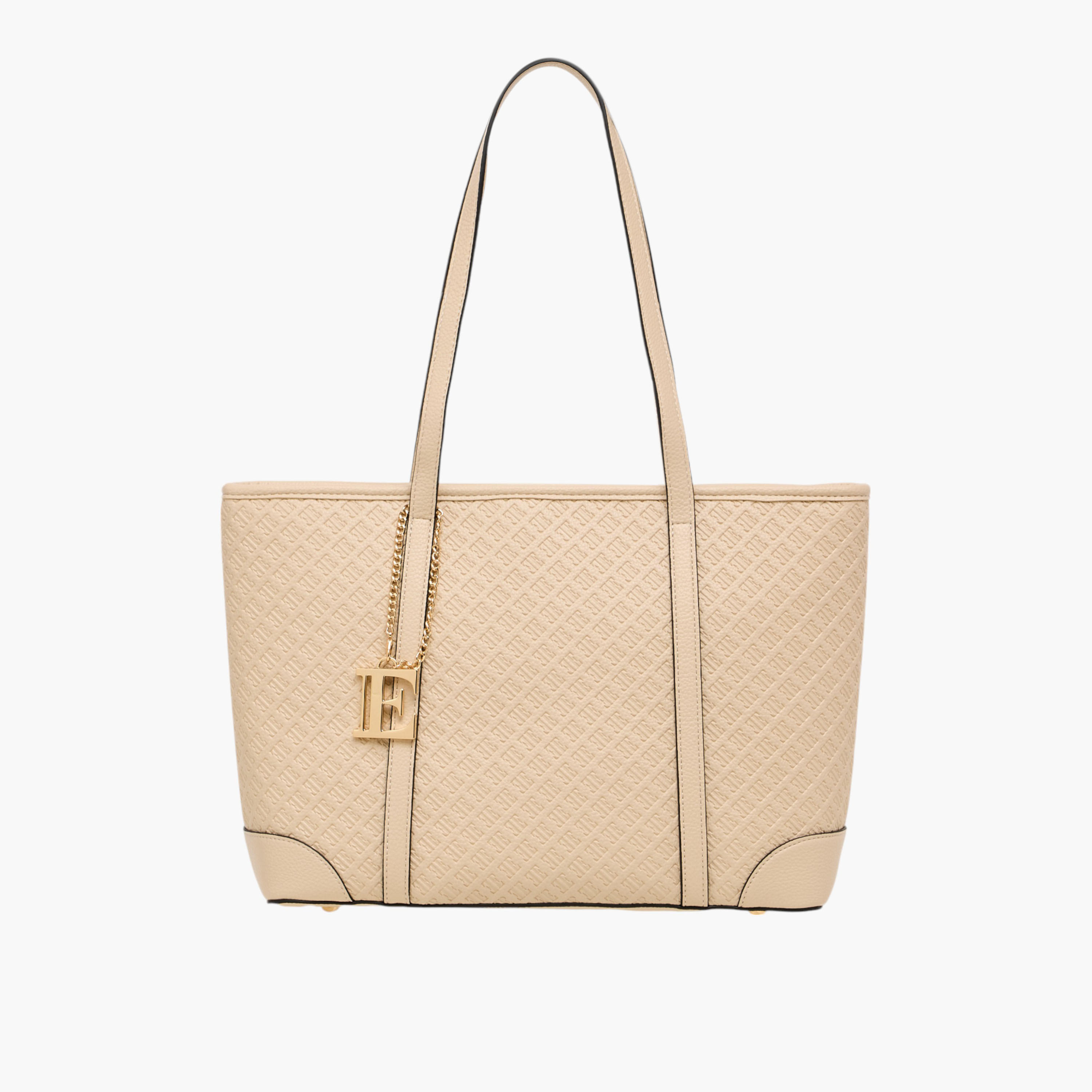 Elle Monogram Embossed Tote Bag with Zip Closure-women-bagsandwallets-handbags-image-1